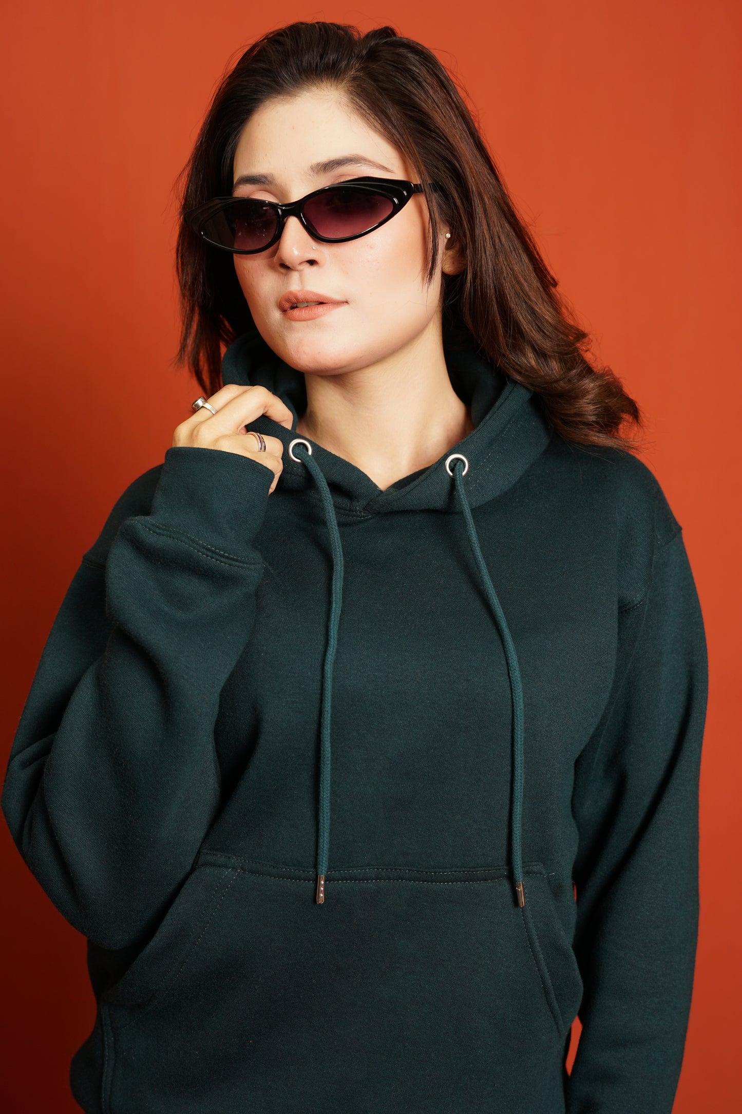 Hoodies Regular Fit Olive Green Women