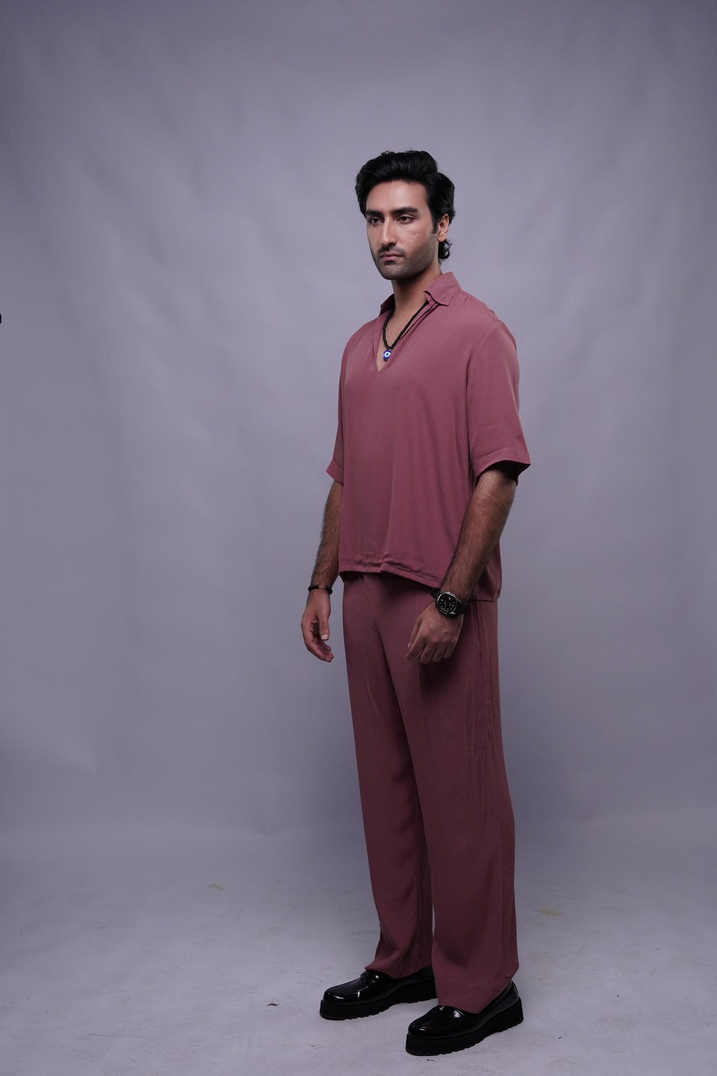 Classic Essence Pink Coord Set | Shirt & Trouser