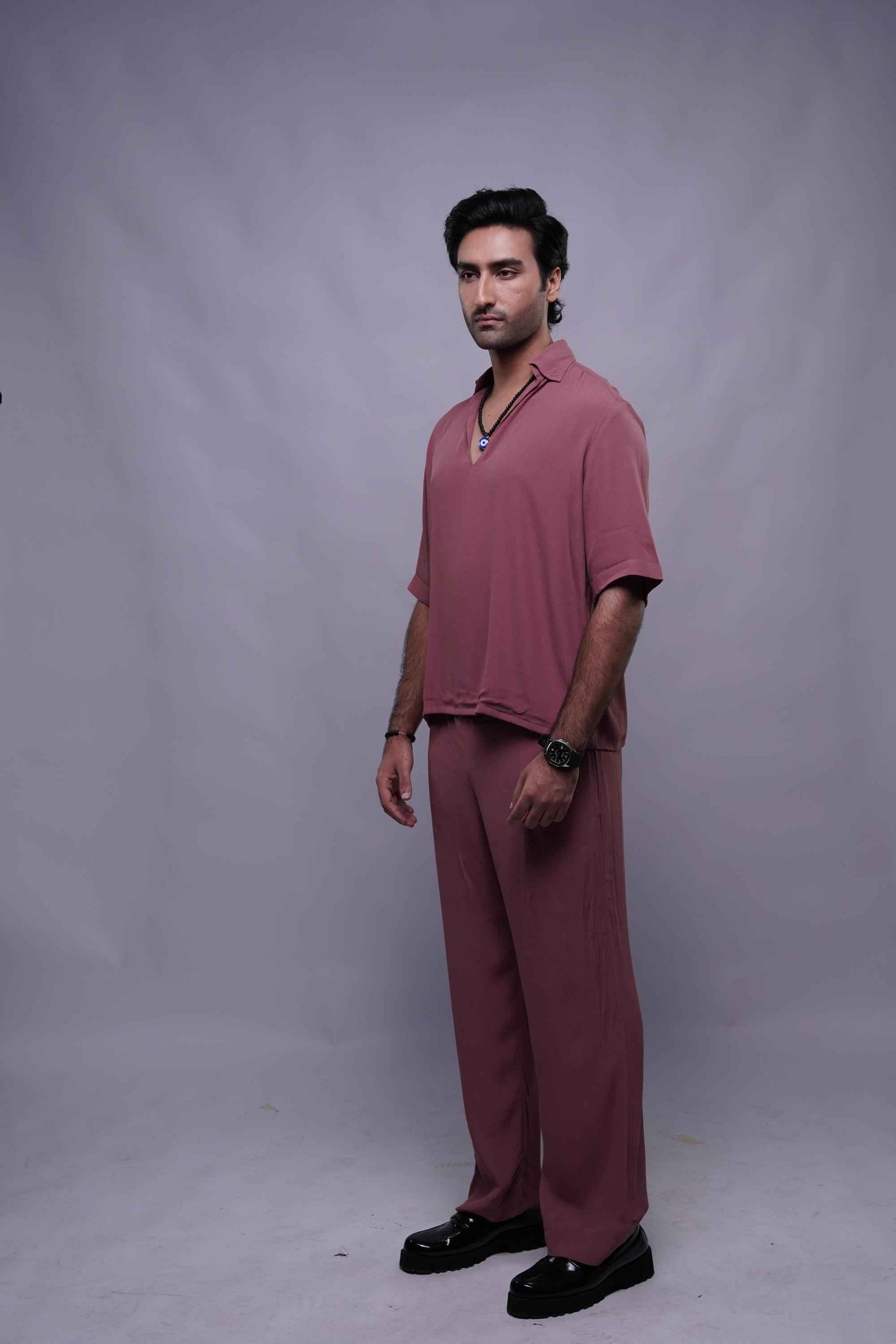 Classic Essence Pink Coord Set | Shirt & Trouser