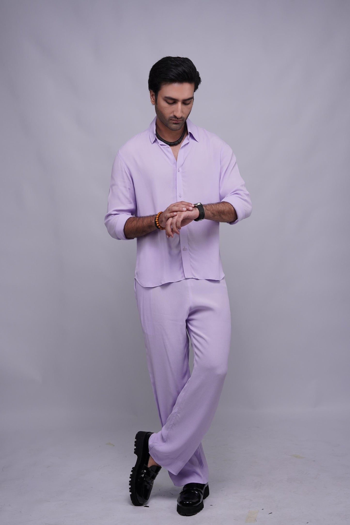 Classic Essence Light Purple Coord Set | Shirt & Trouser
