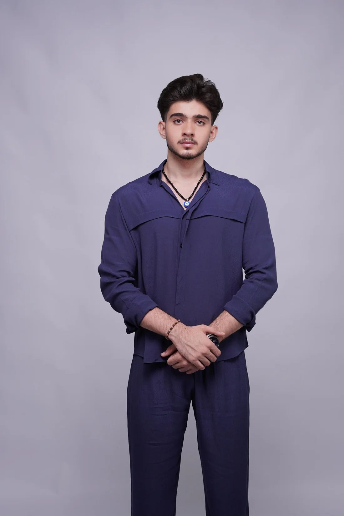 Classic Essence Violet Coord Set | Shirt & Trouser