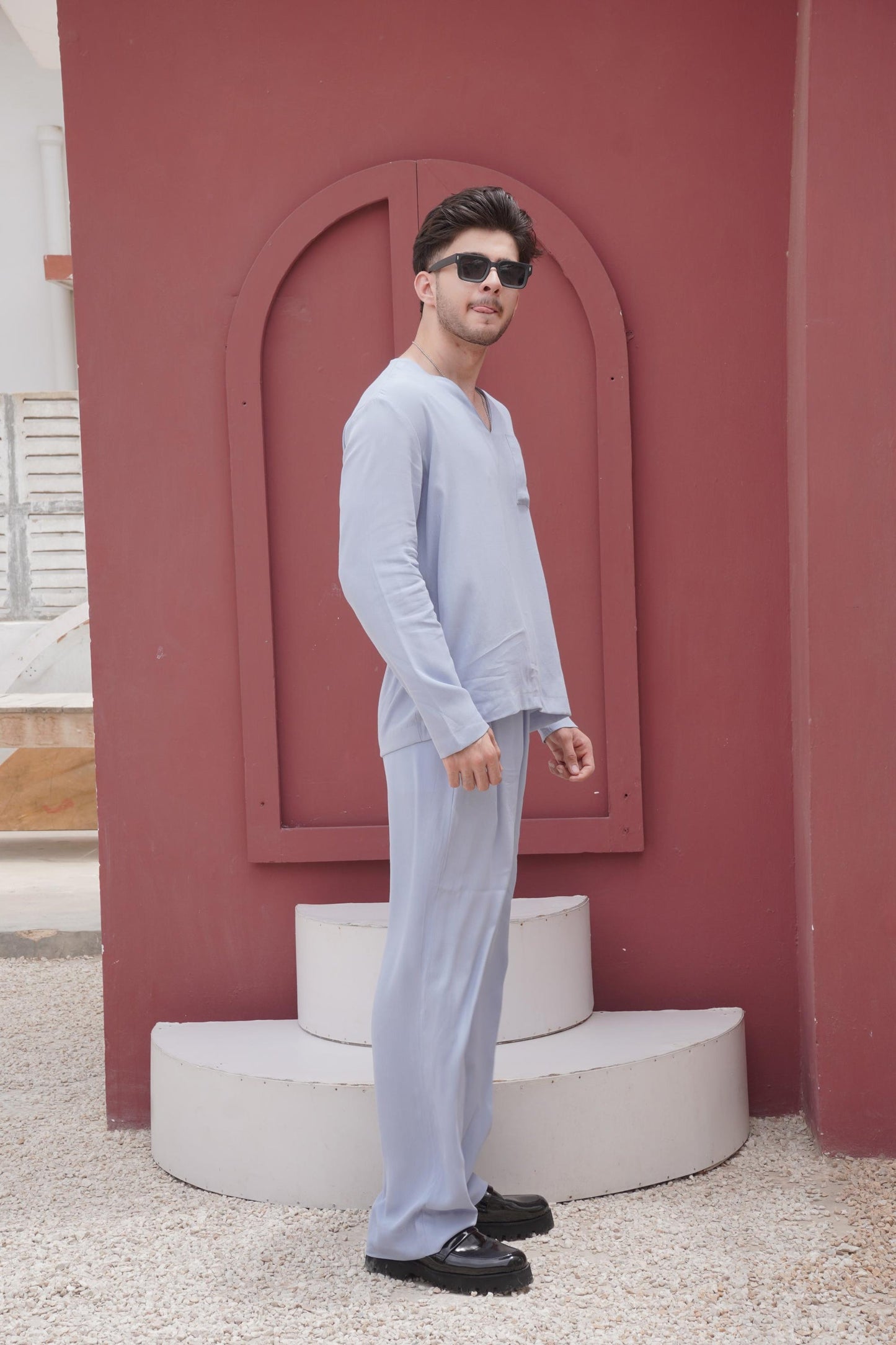 Classic Essence Light Violet Coord Set | Shirt & Trouser