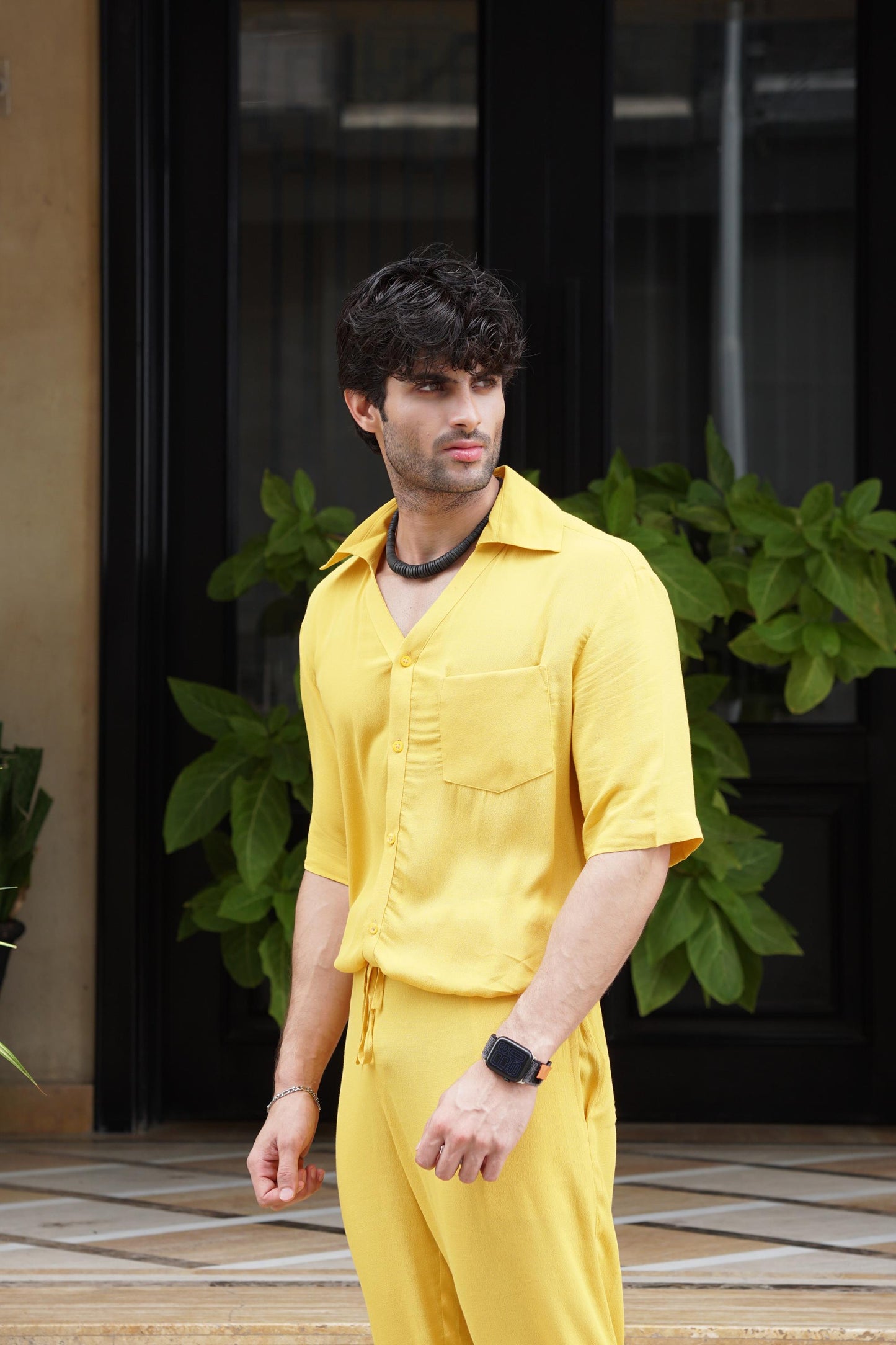 Classic Essence Yellow Coord Set | Shirt & Trouser