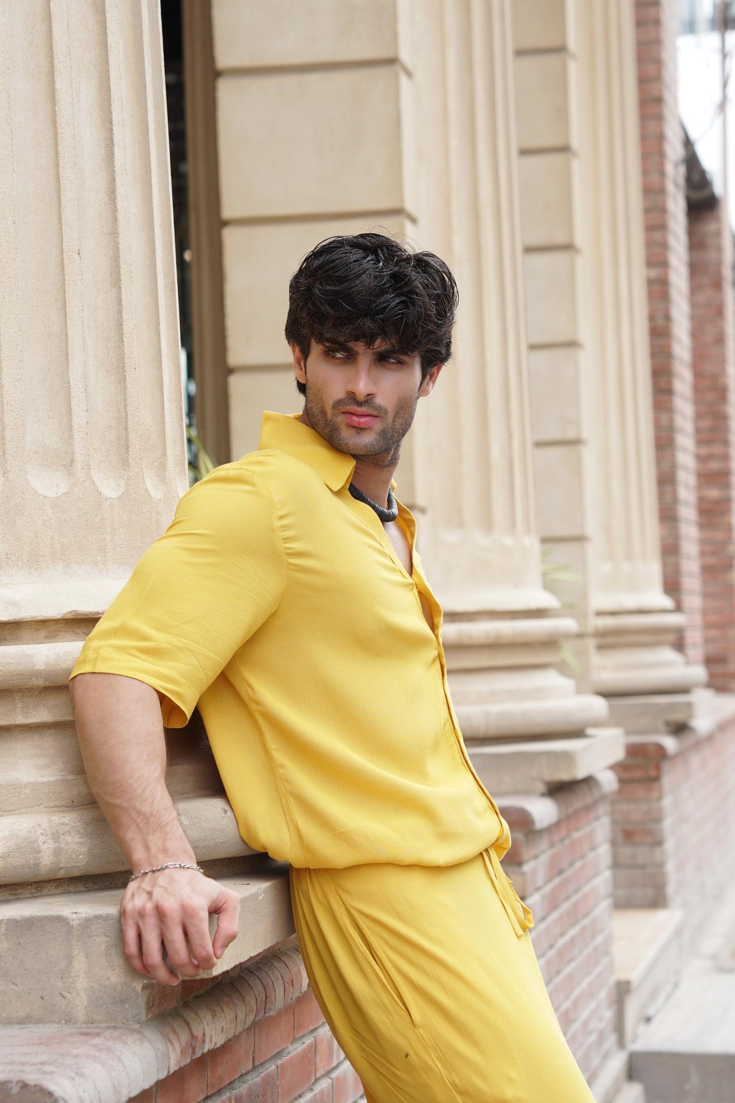 Classic Essence Yellow Coord Set | Shirt & Trouser