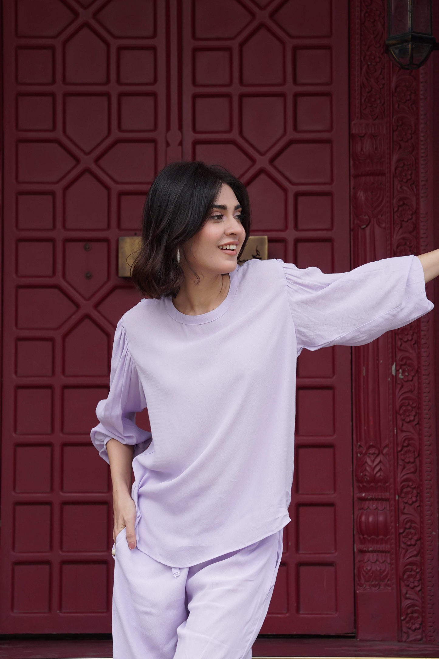 Classic Essence Light Purple Casual Set | Shirt & Trouser
