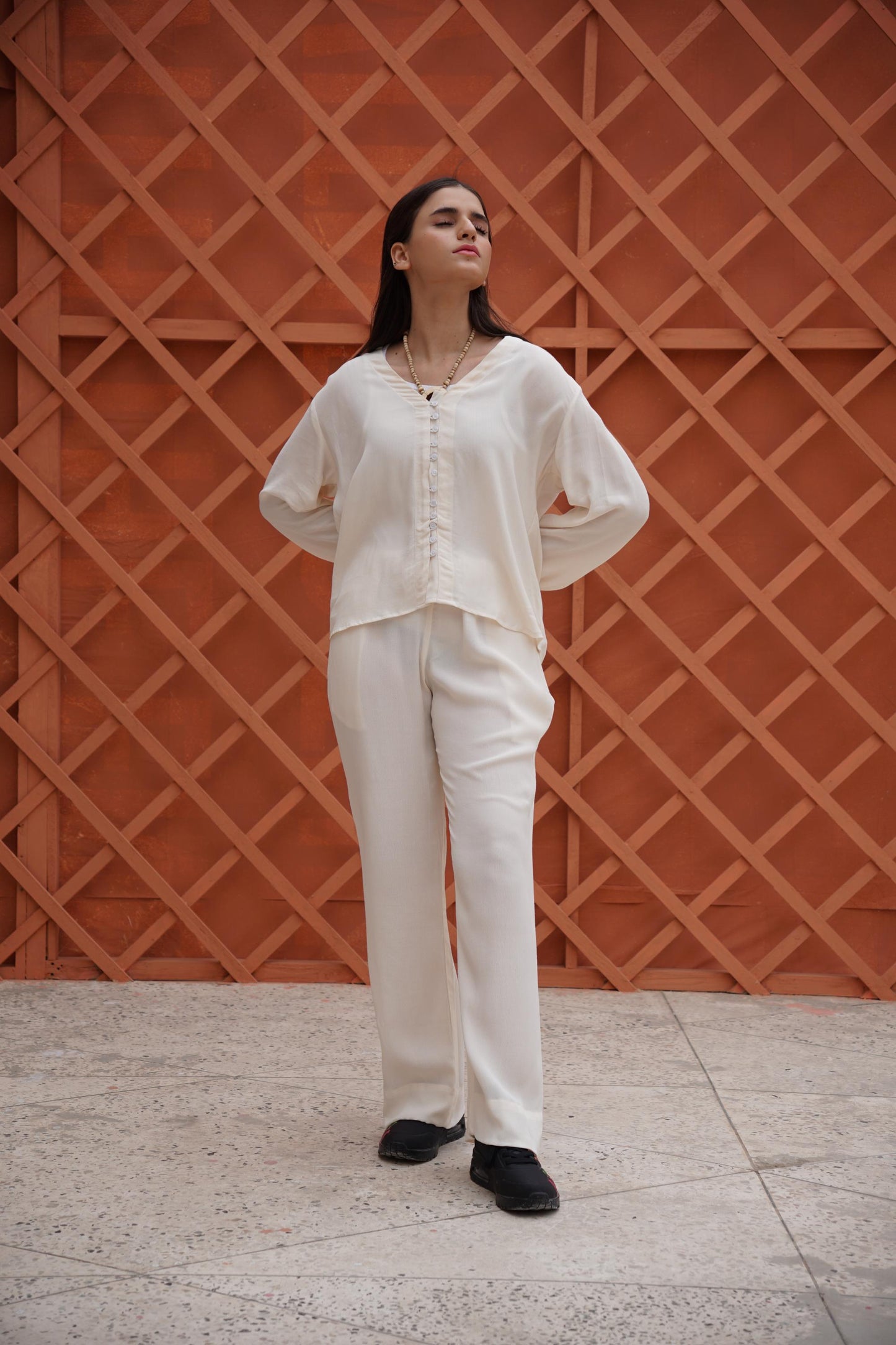 Classic Essence White Casual Set | Shirt & Trouser