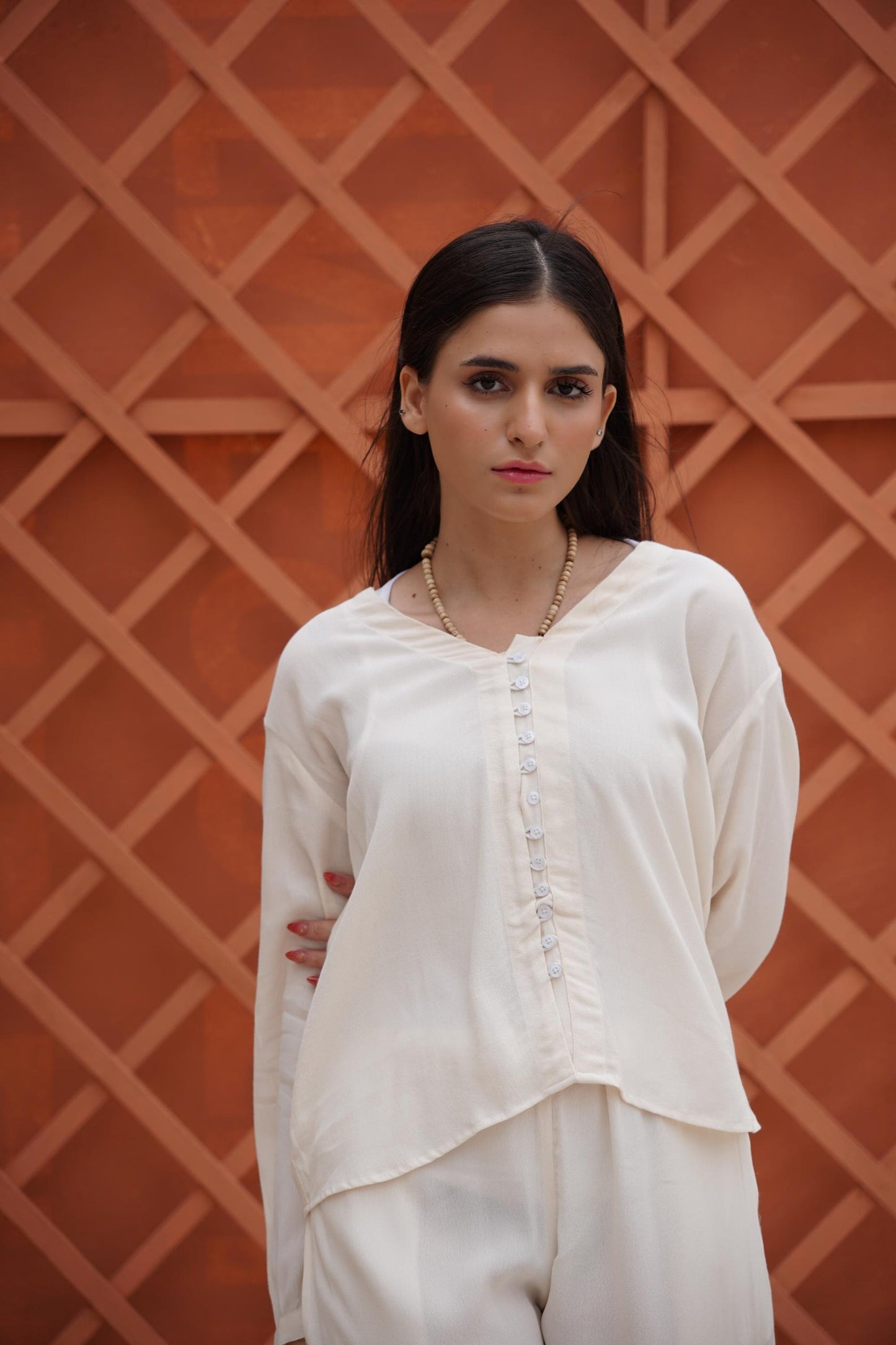 Classic Essence White Casual Set | Shirt & Trouser