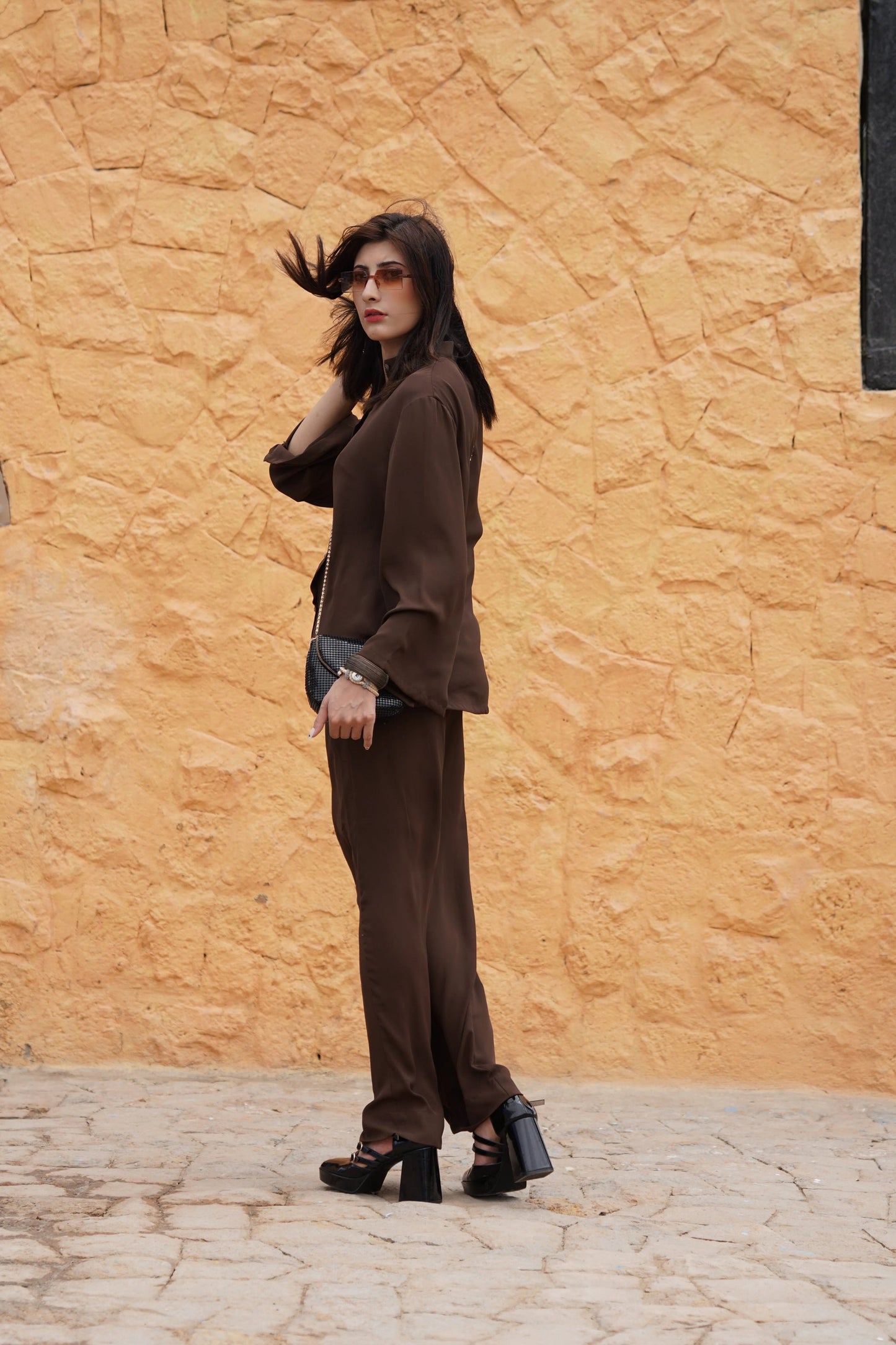 Classic Essence Brown Casual Set | Shirt & Trouser