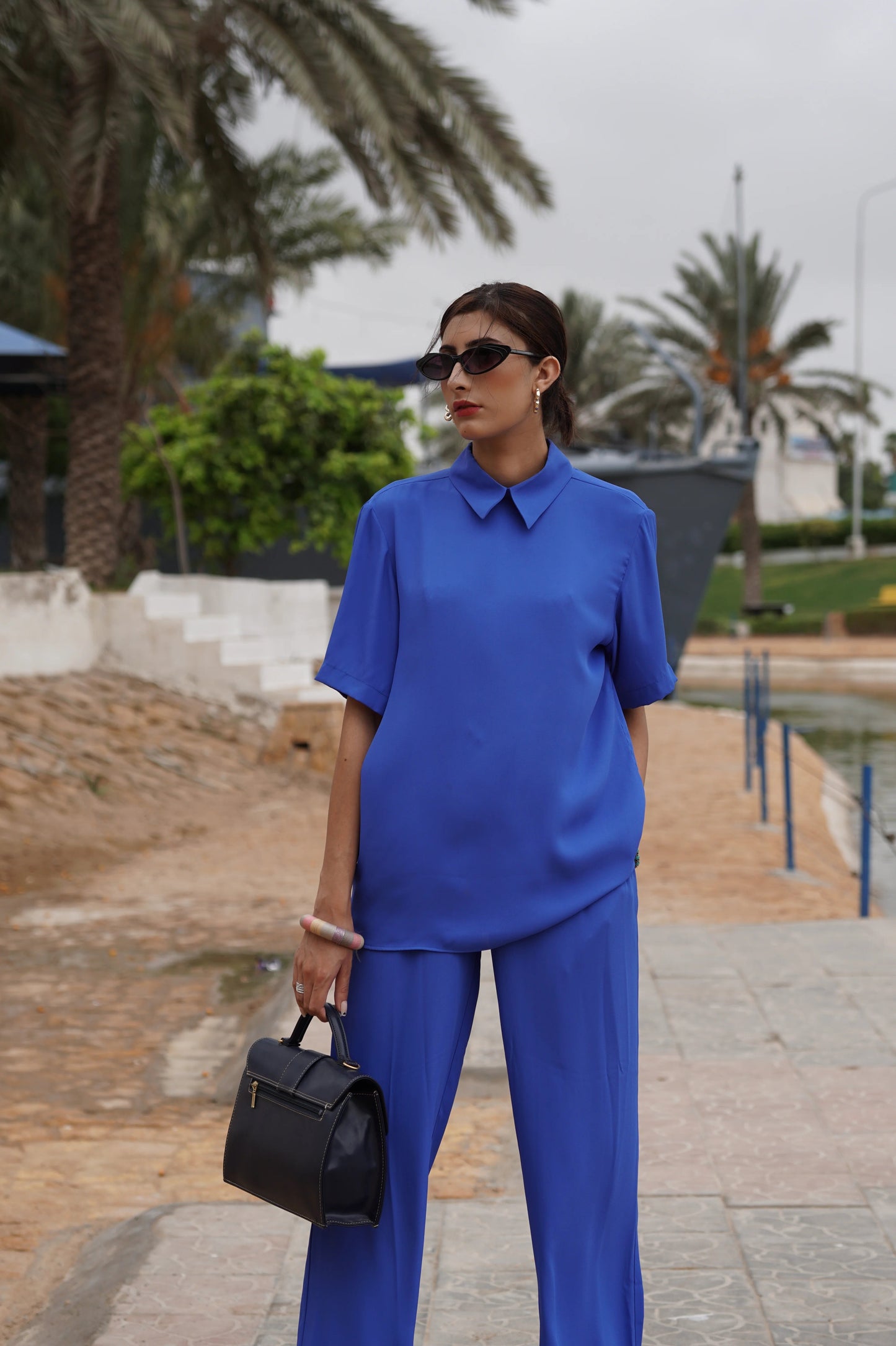 Classic Essence Blue Casual Set | Shirt & Trouser
