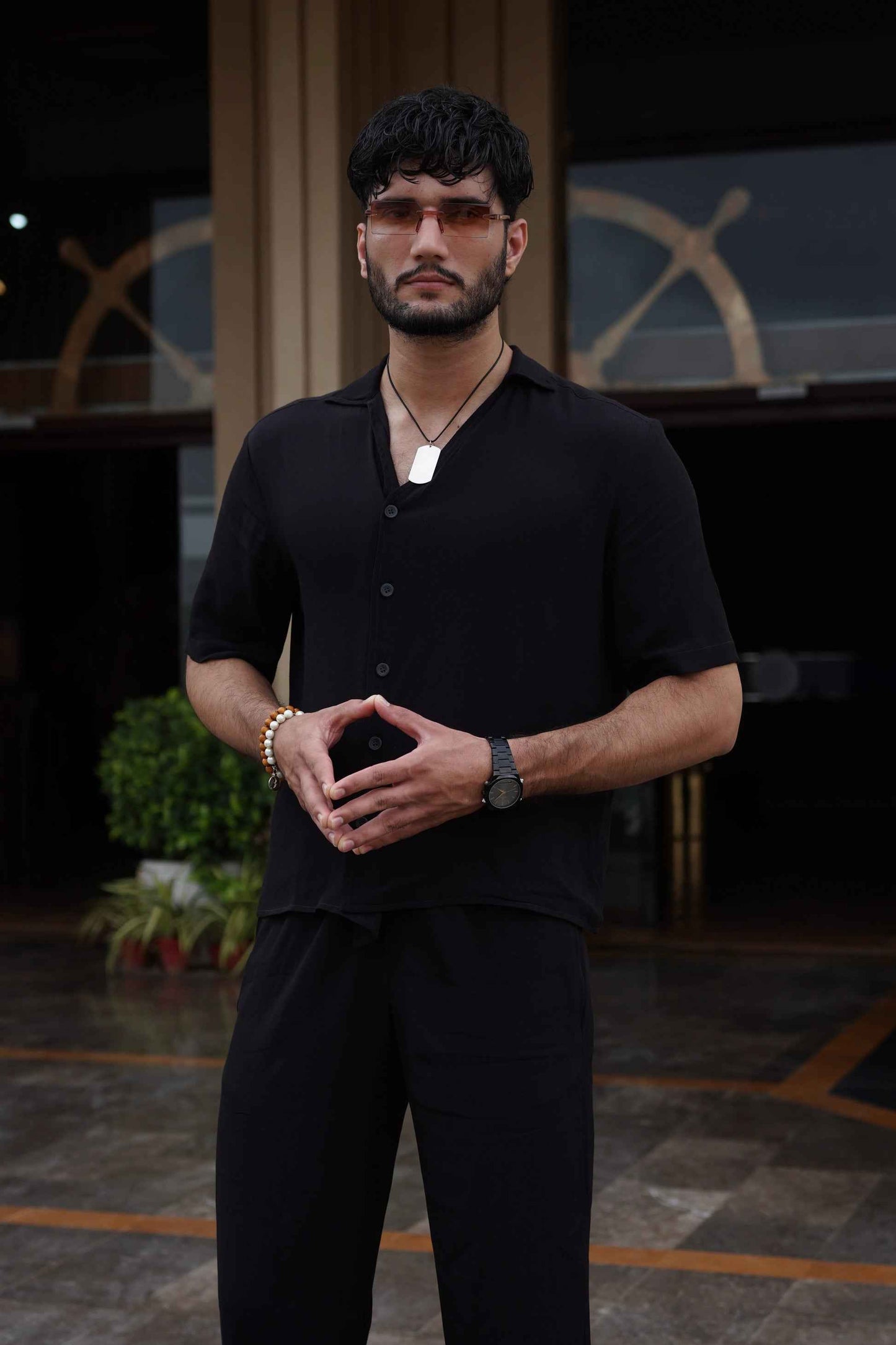 Classic Essence Black Coord Set | Shirt & Trouser