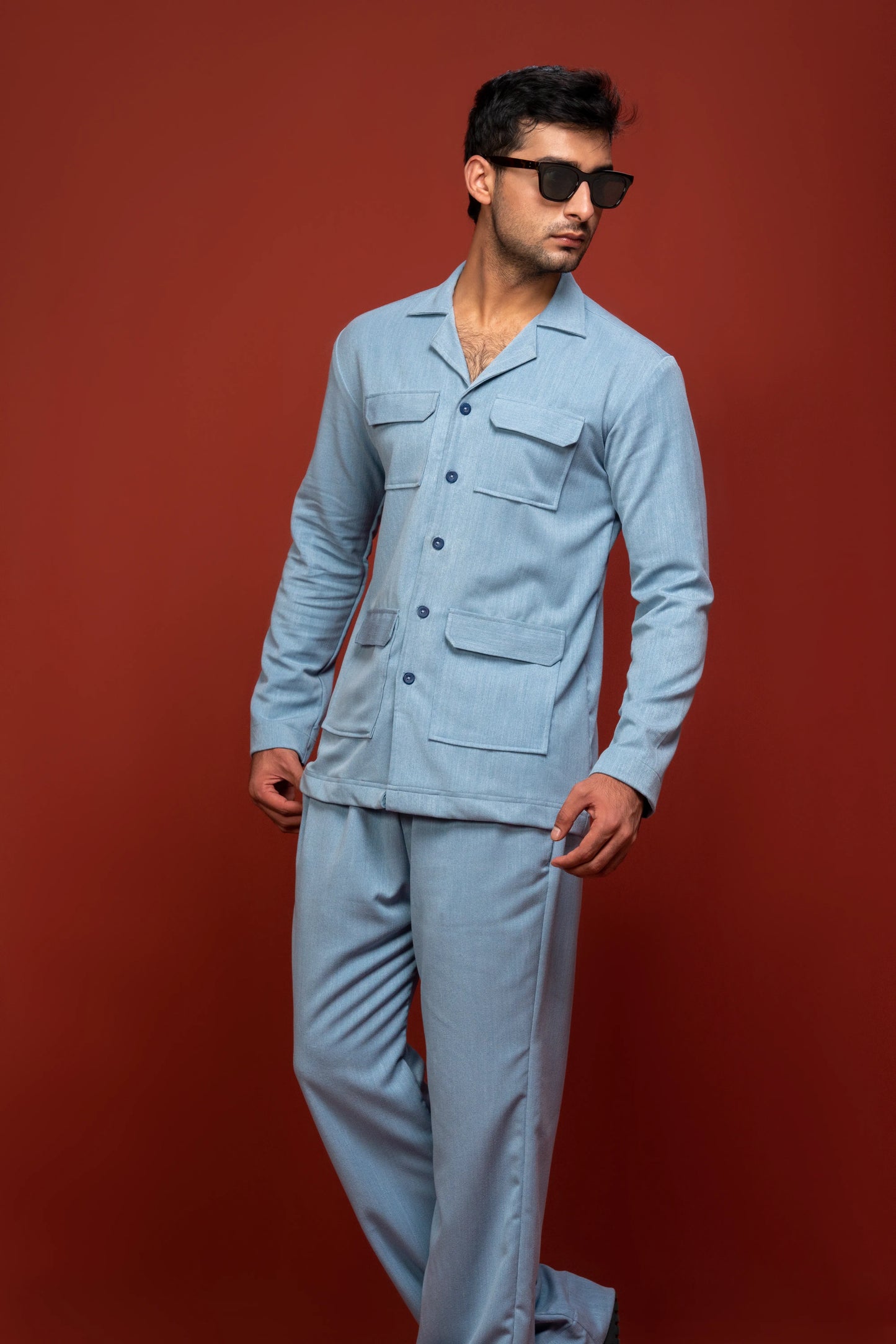 Classic Essence Frost Coord Set | Shirt & Trouser