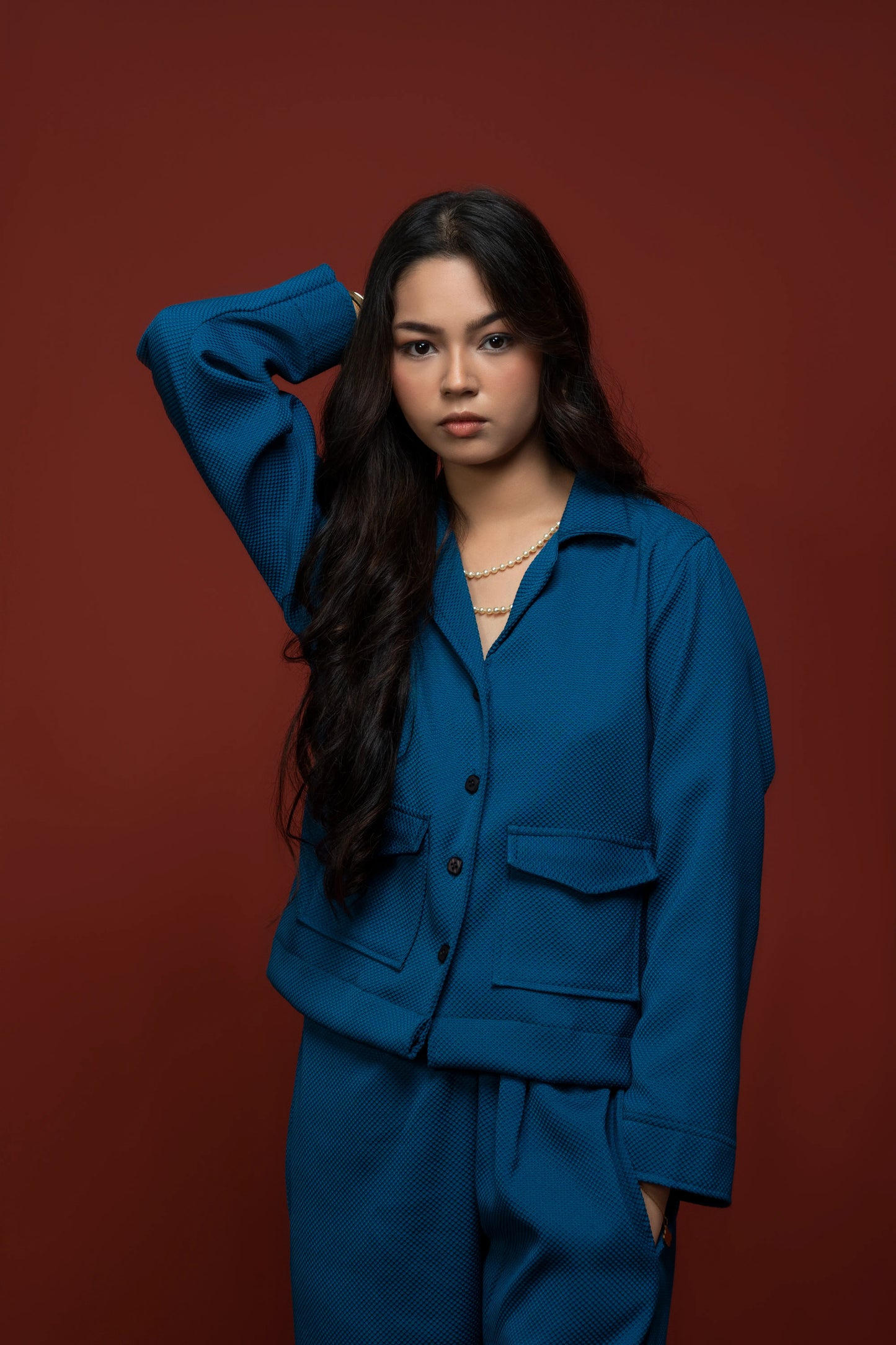 Classic Essence Blue Casual Set | Shirt & Trouser