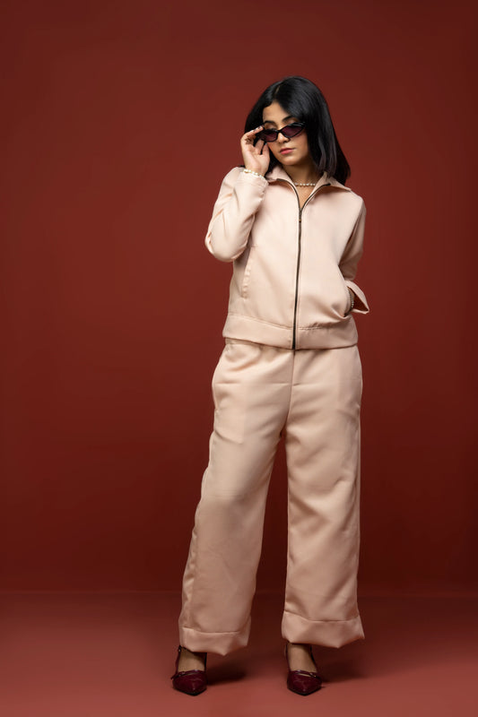 Classic Essence Pink Casual Set | Shirt & Trouser