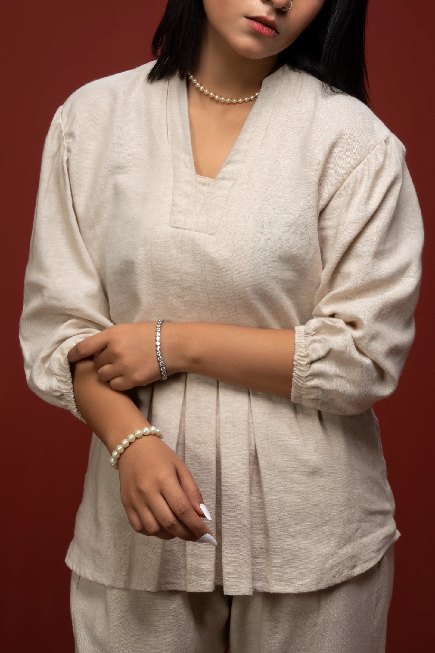 Classic Essence White Casual Set | Shirt & Trouser