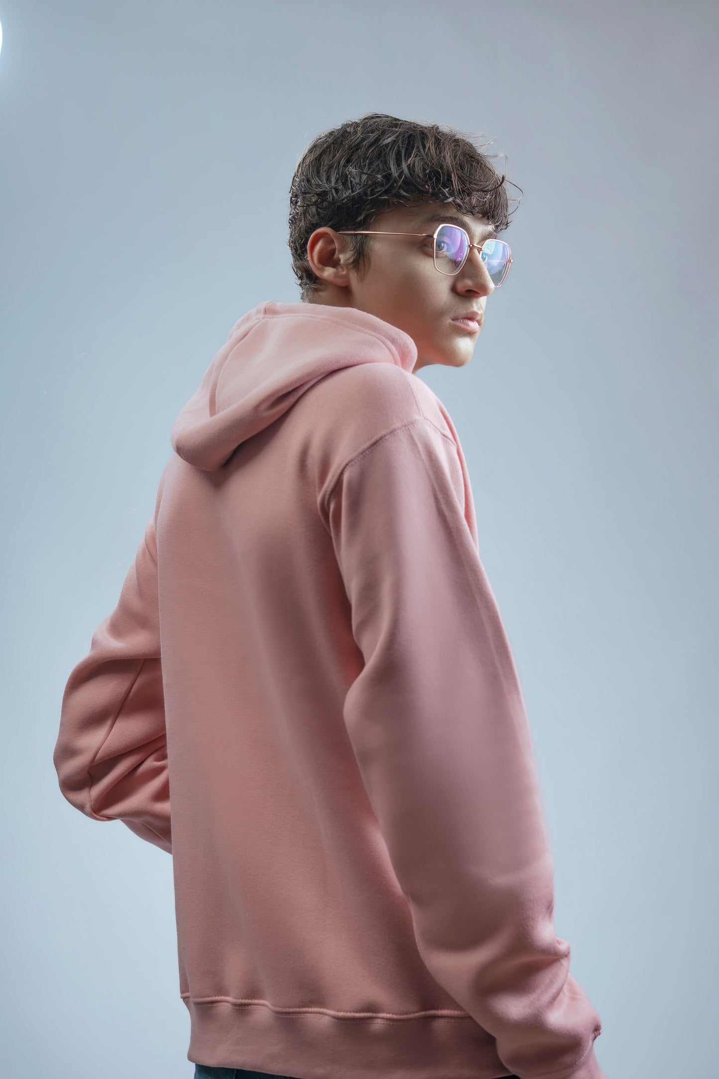 Hoodies Drop Shoulder Pink Men