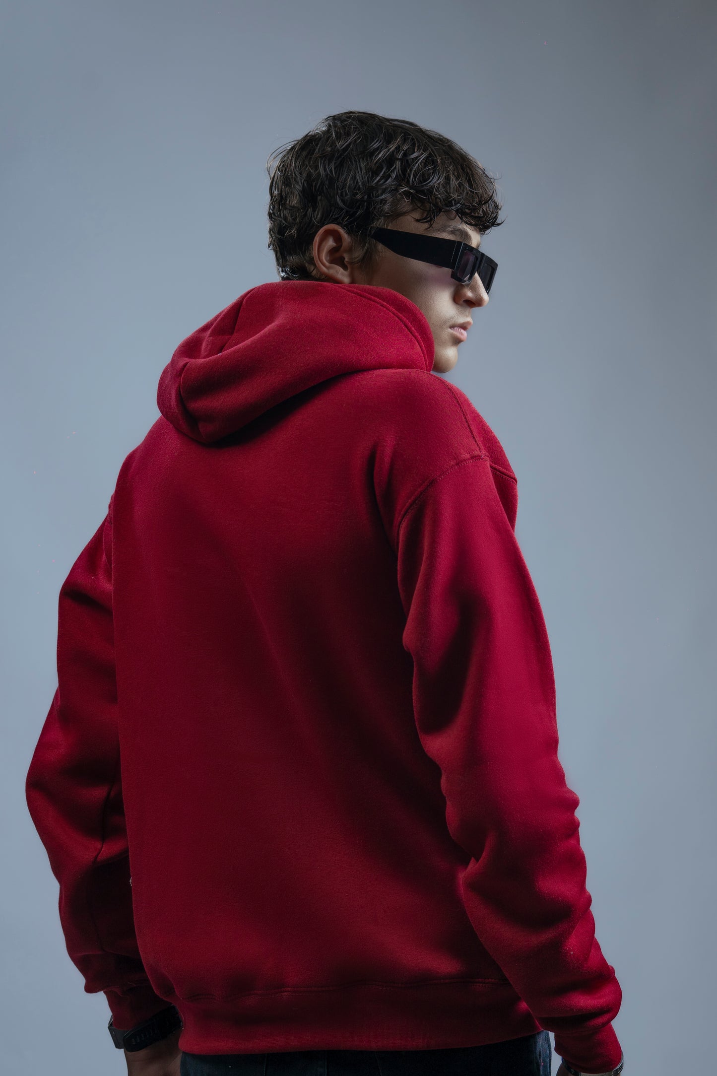 Hoodies Drop Shoulder Red Men