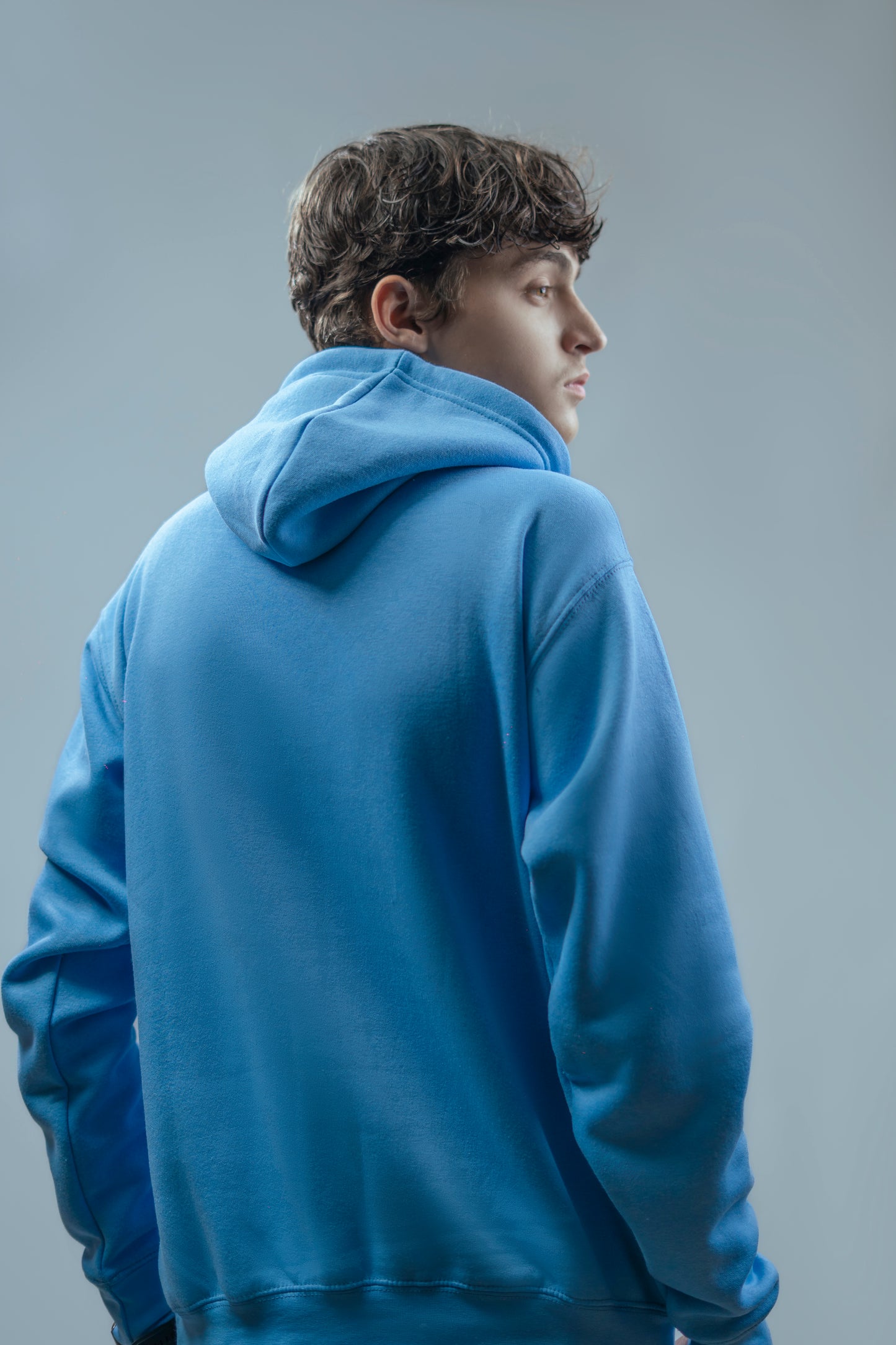 Hoodies Drop Shoulder light Blue Men