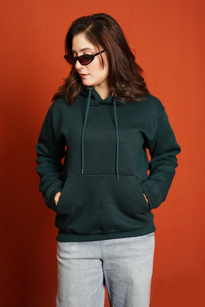 Hoodies Regular Fit Olive Green Women