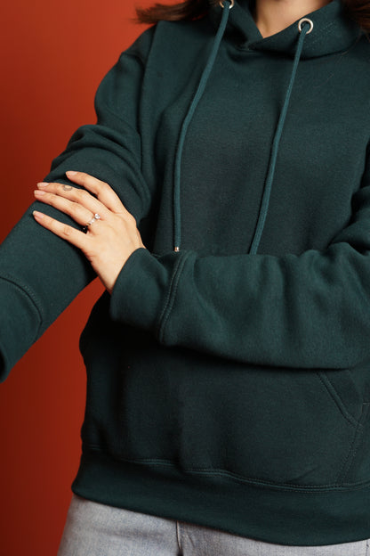 Hoodies Regular Fit Olive Green Women