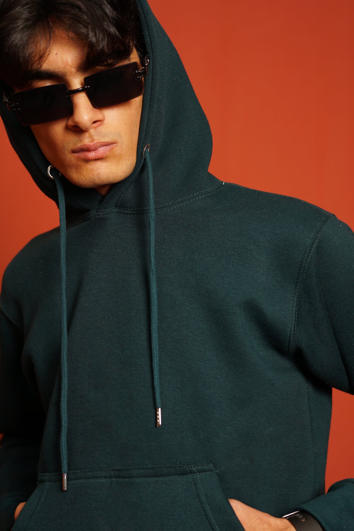 Hoodies Regular Fit Olive Green Men