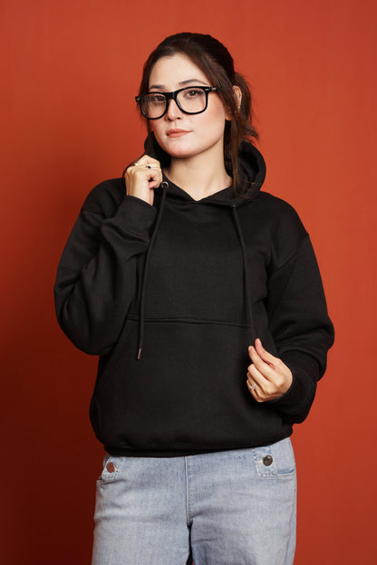 Hoodies Drop Shoulder Black Women