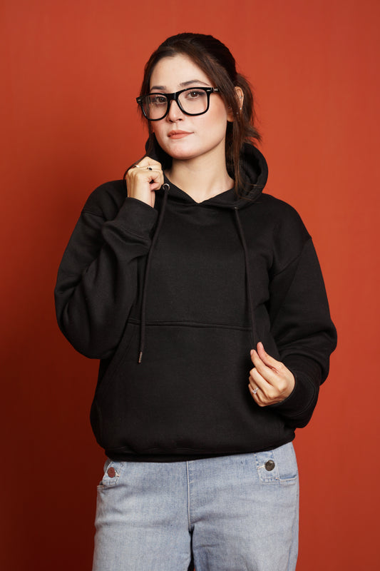 Hoodies Drop Shoulder Black Women