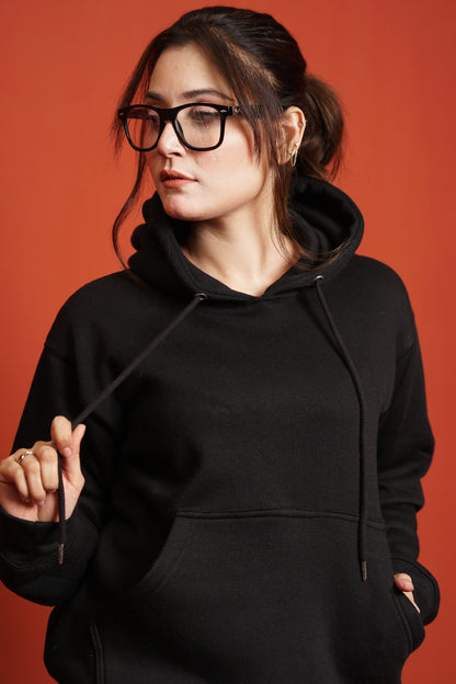 Hoodies Drop Shoulder Black Women