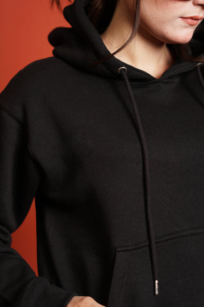 Hoodies Drop Shoulder Black Women