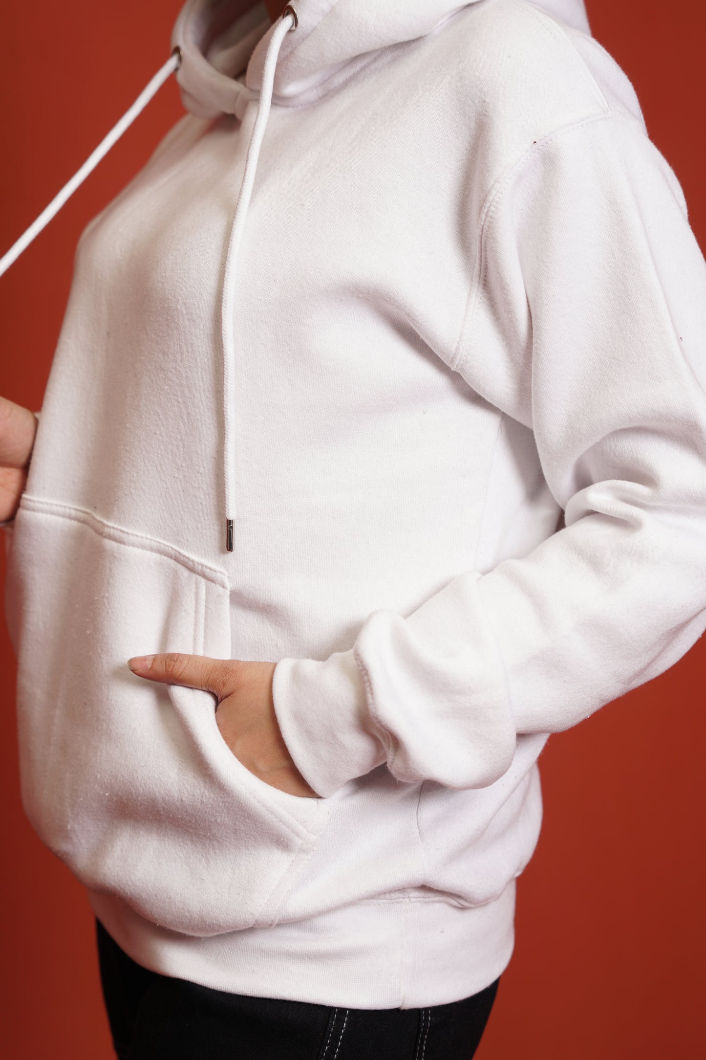 Hoodies Drop Shoulder White Women