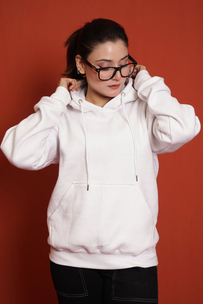 Hoodies Drop Shoulder White Women