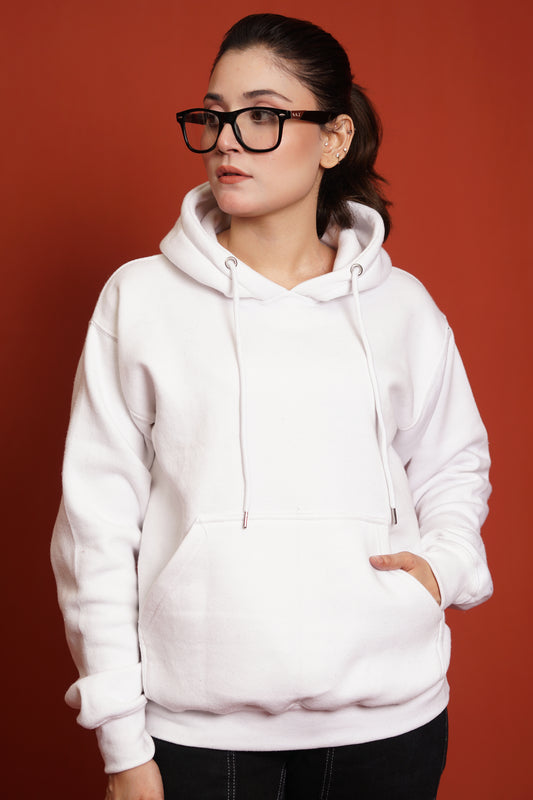 Hoodies Drop Shoulder White Women