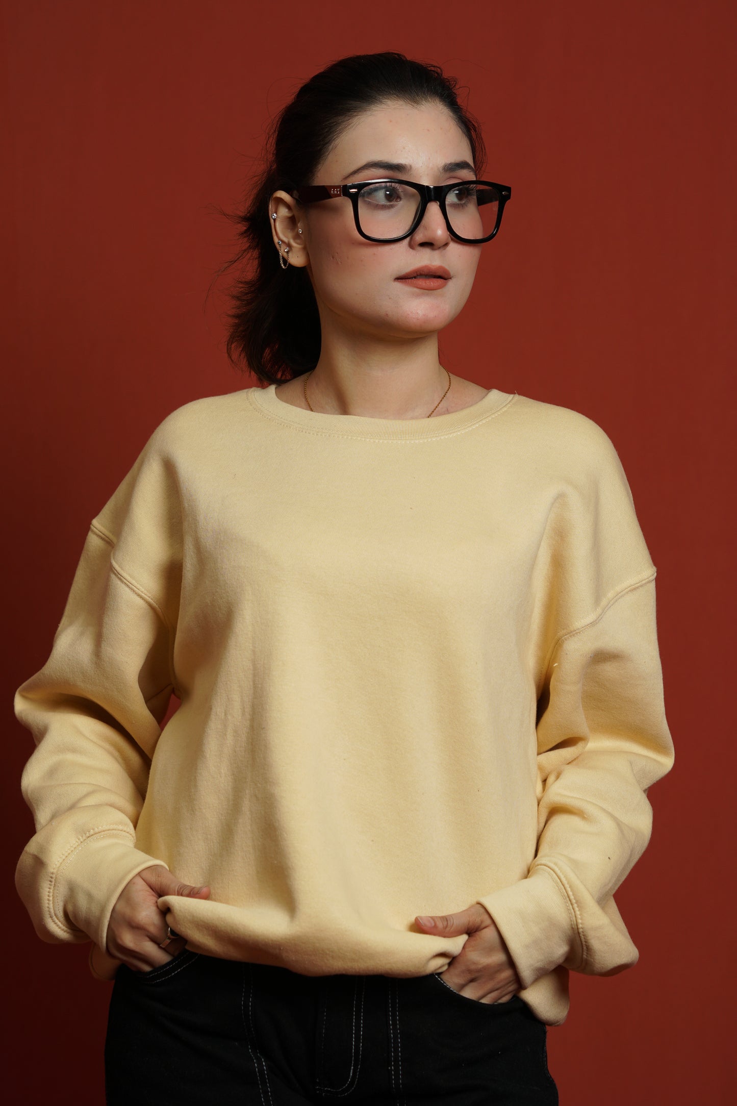 Sweatwear Drop Shoulder Beige Women