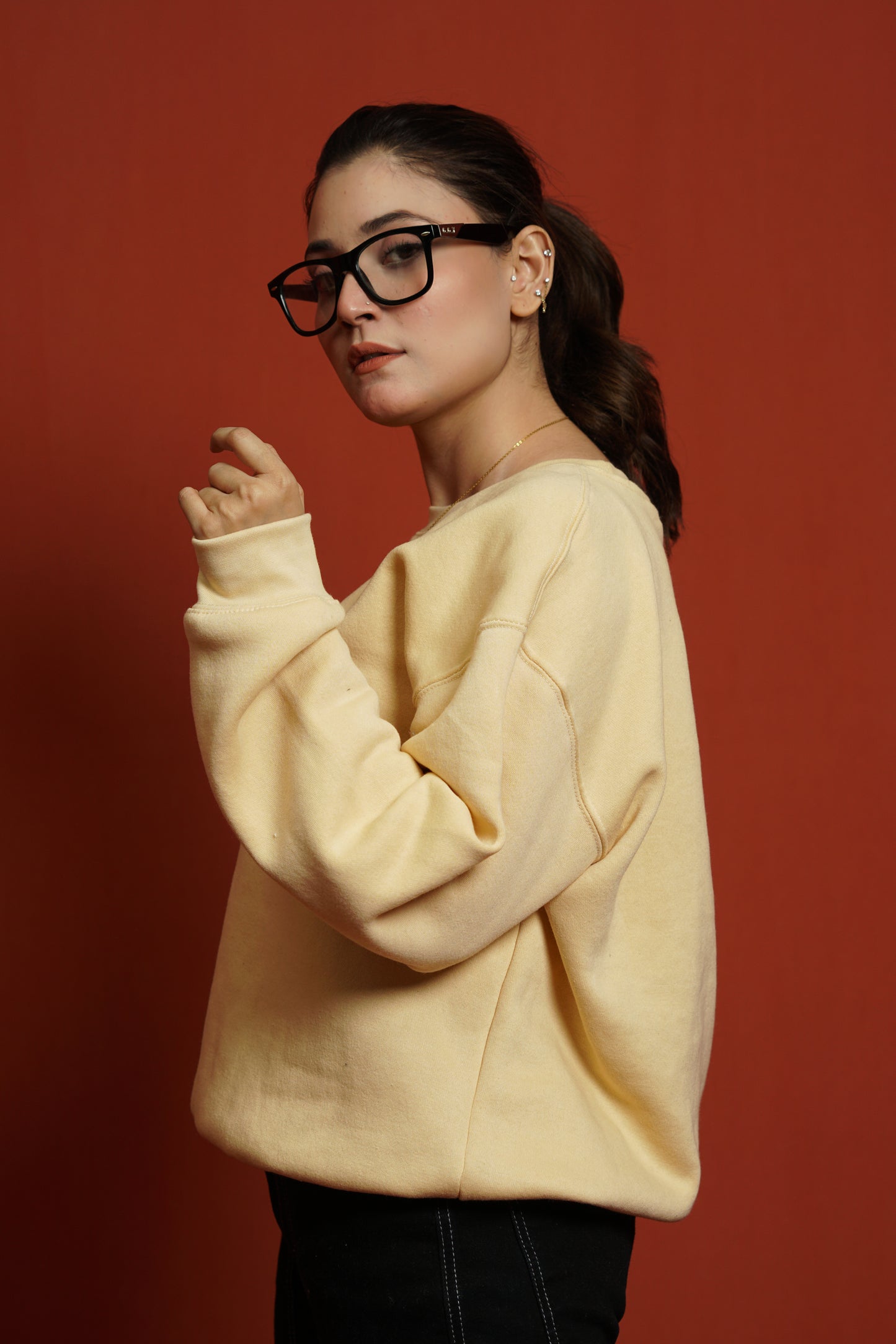 Sweatwear Drop Shoulder Beige Women