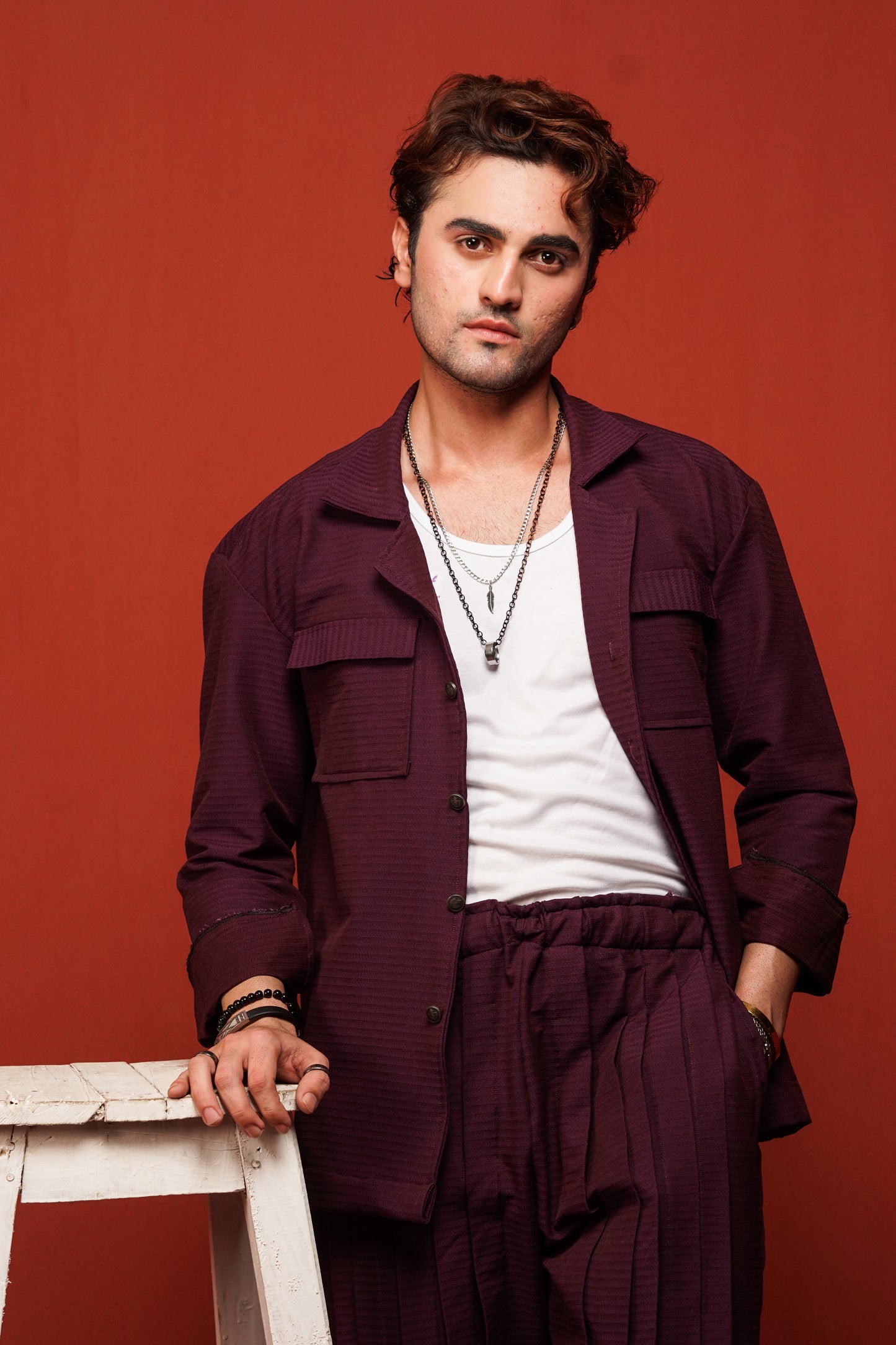 Classic Essence Maroon Coord Set | Shirt & Trouser