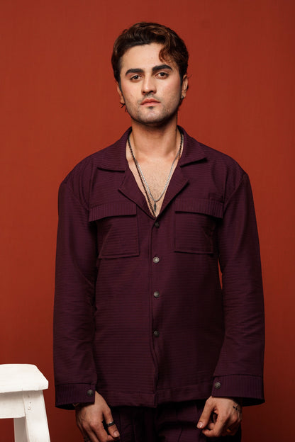 Classic Essence Maroon Coord Set | Shirt & Trouser