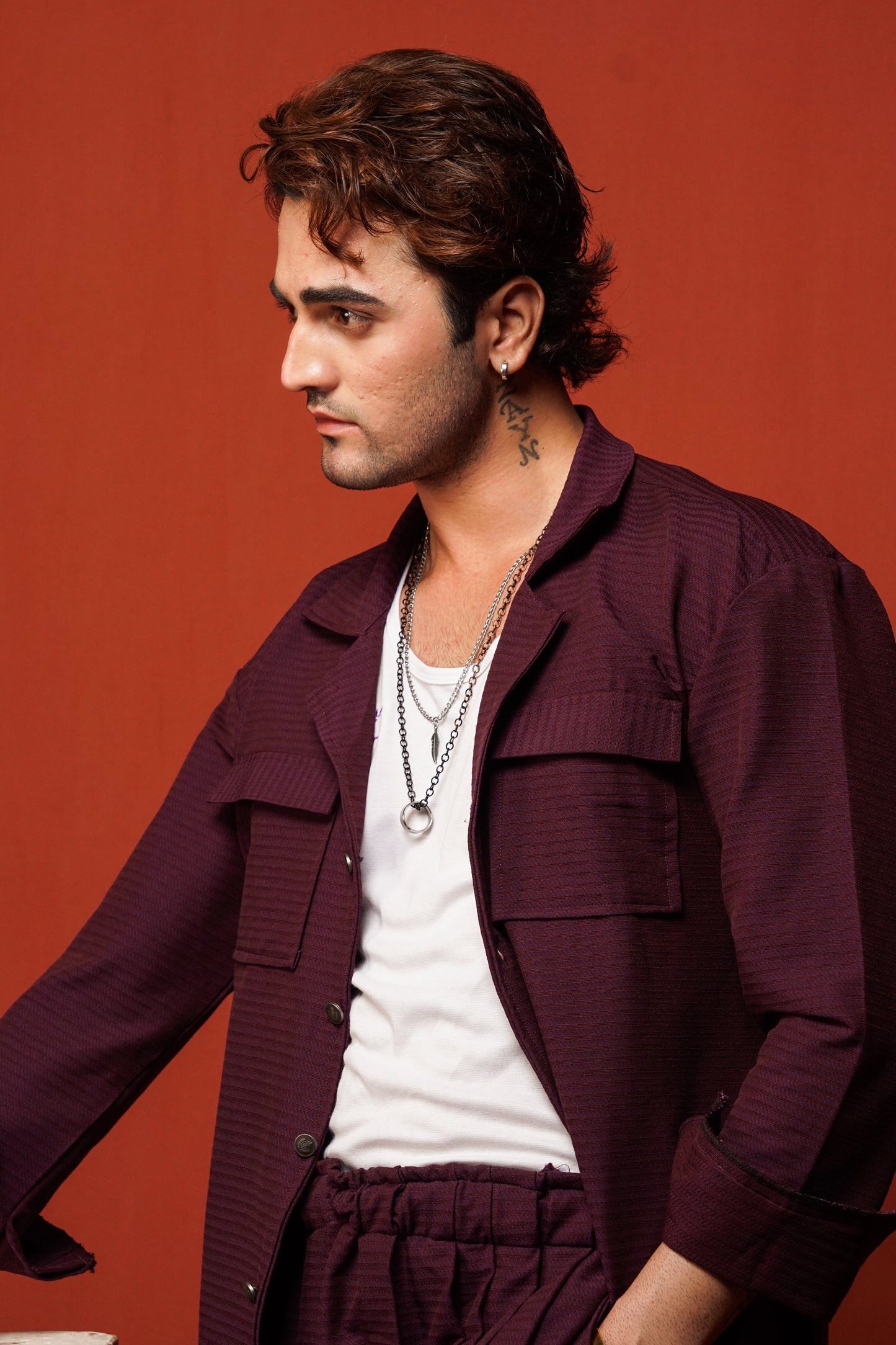 Classic Essence Maroon Coord Set | Shirt & Trouser