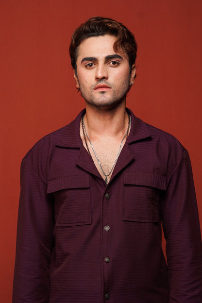 Classic Essence Maroon Coord Set | Shirt & Trouser