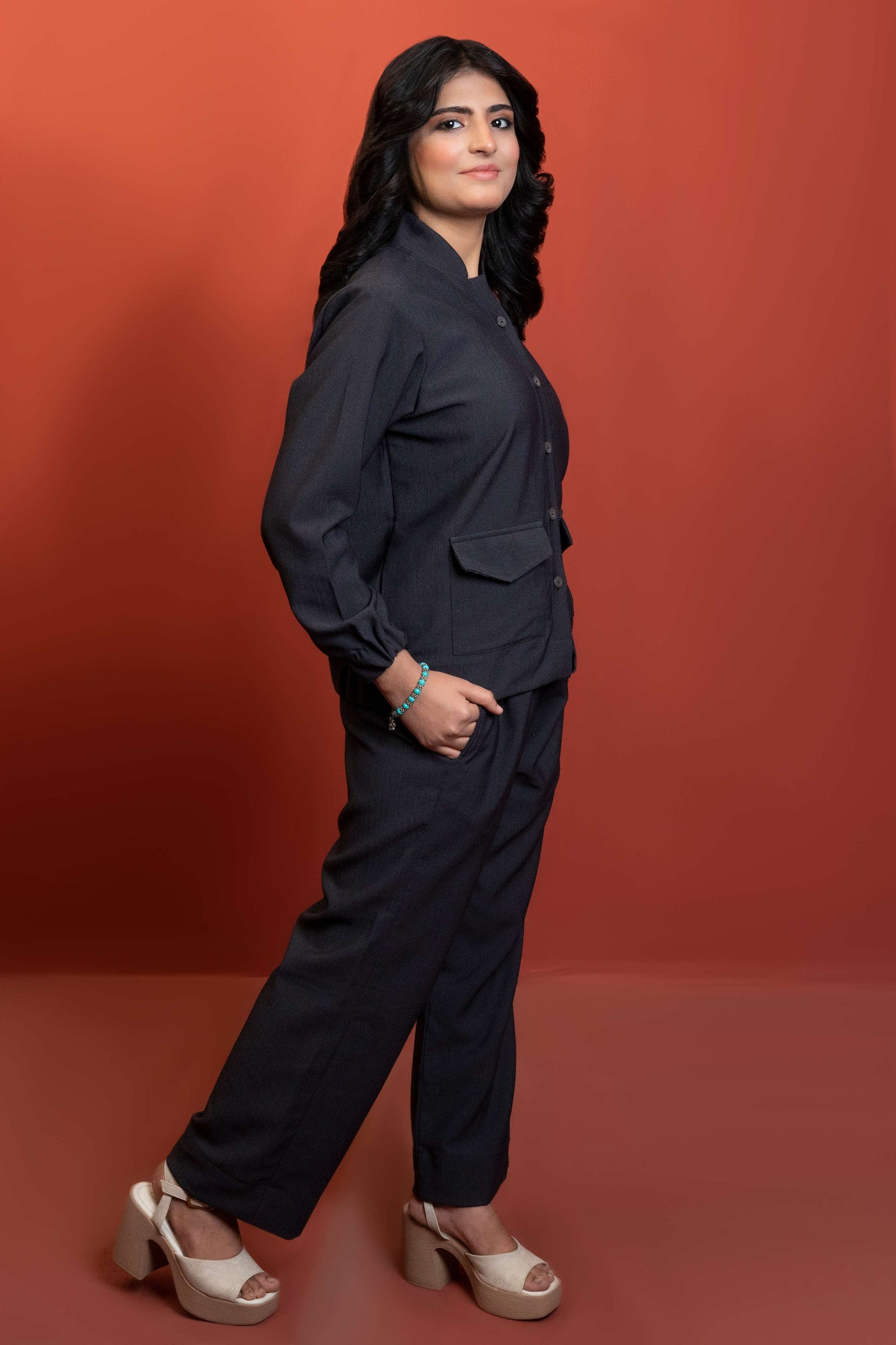 Classic Essence Black Casual Set | Shirt & Trouser