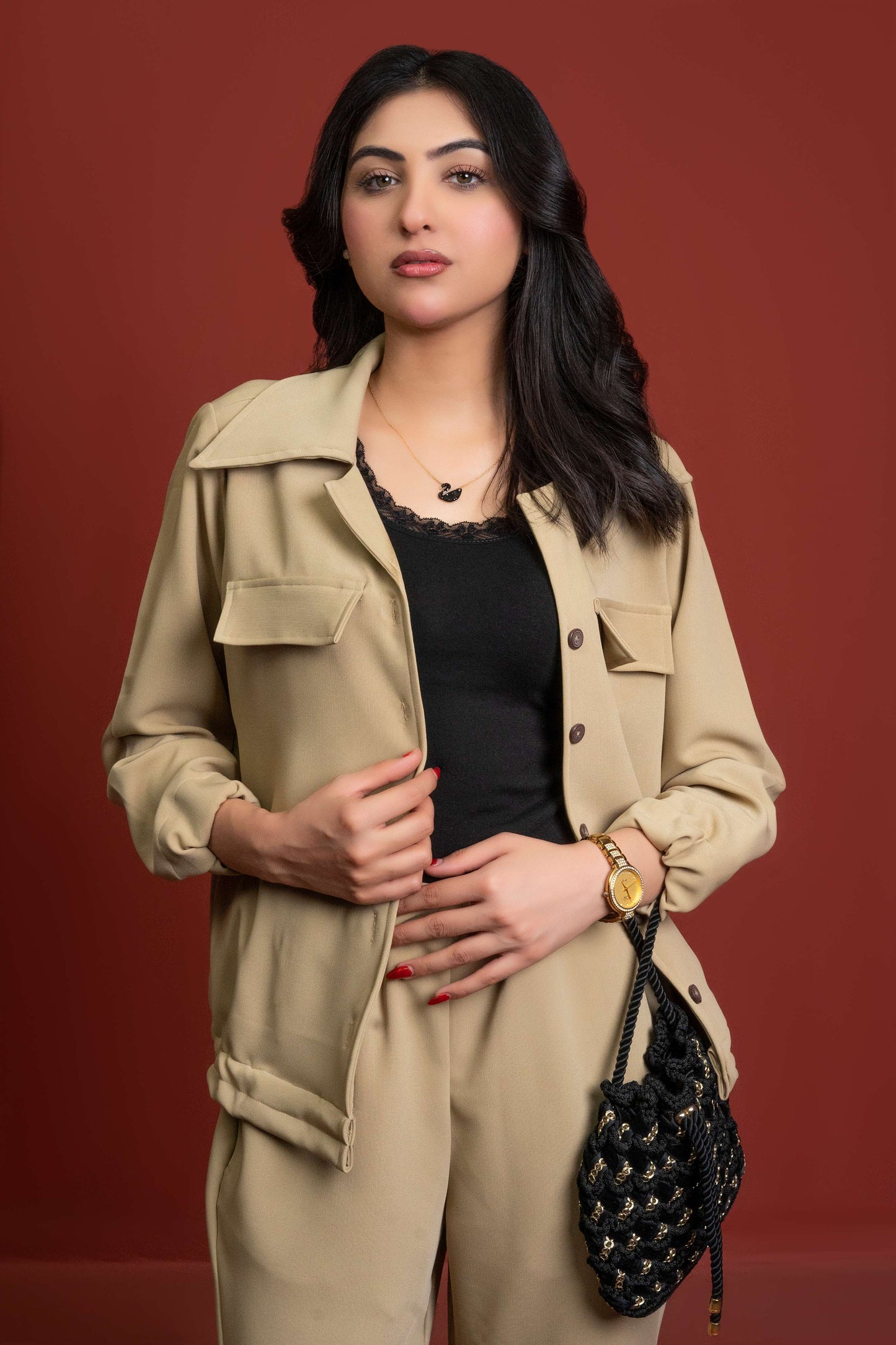 Classic Essence Light Mustard Casual Set | Shirt & Trouser