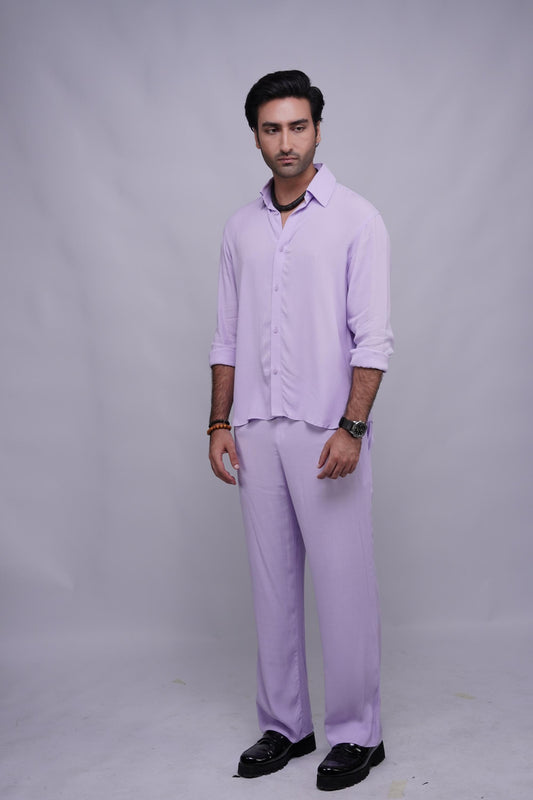 Classic Essence Light Purple Coord Set | Shirt & Trouser