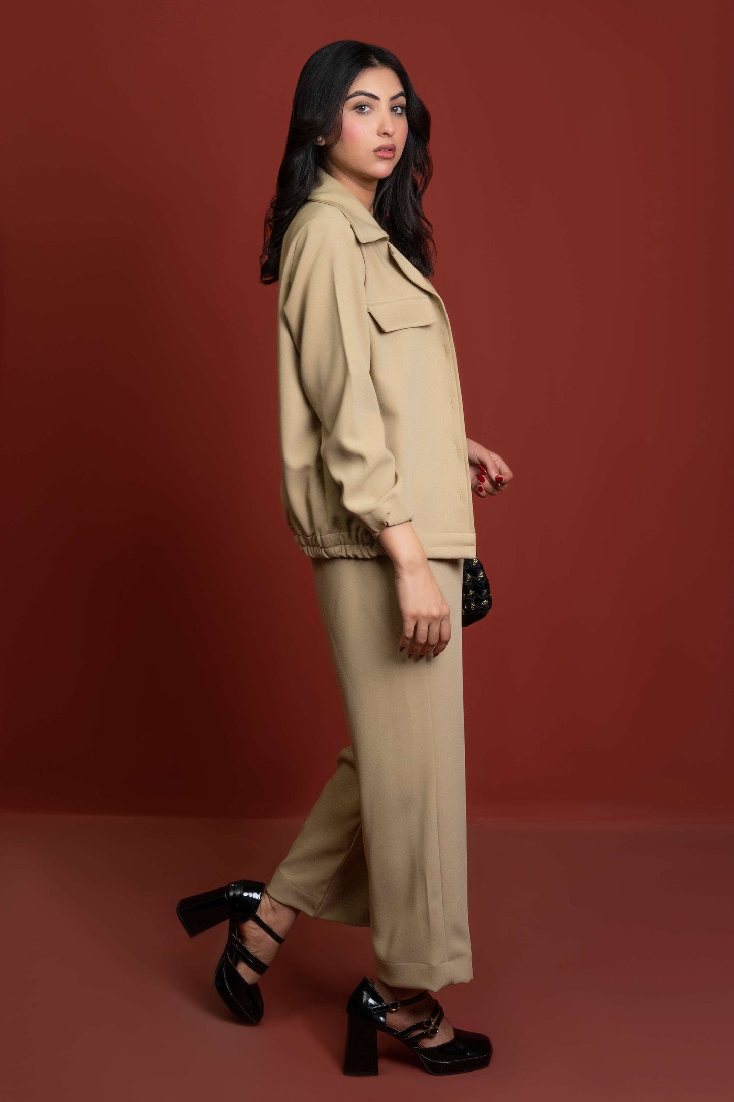 Classic Essence Light Mustard Casual Set | Shirt & Trouser