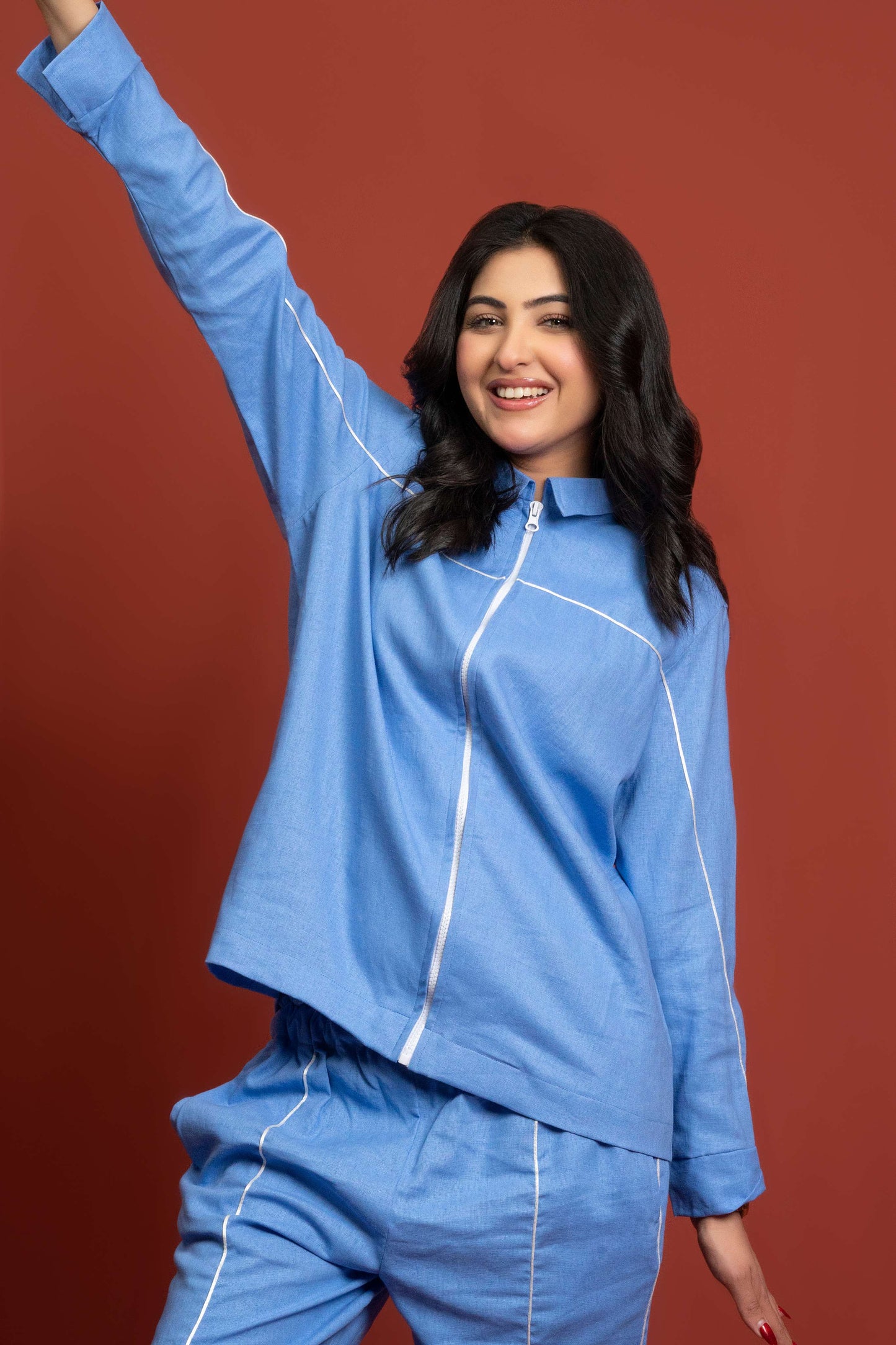 Classic Essence Blue Casual Set | Shirt & Trouser