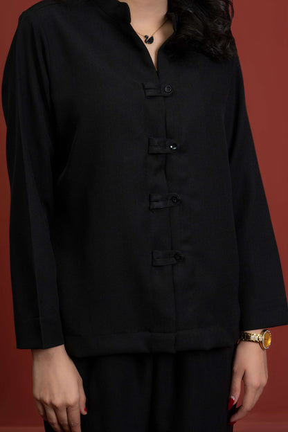 Classic Essence Black Casual Set | Shirt & Trouser