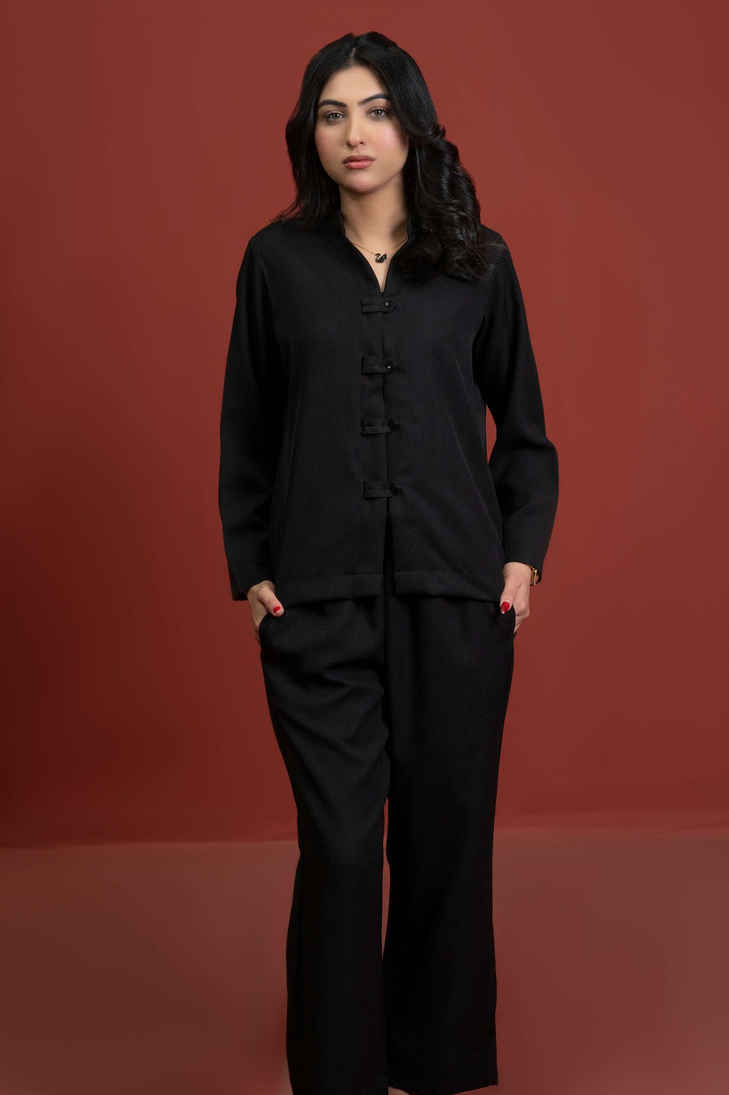 Classic Essence Black Casual Set | Shirt & Trouser