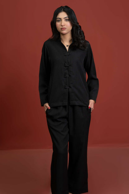 Classic Essence Black Casual Set | Shirt & Trouser