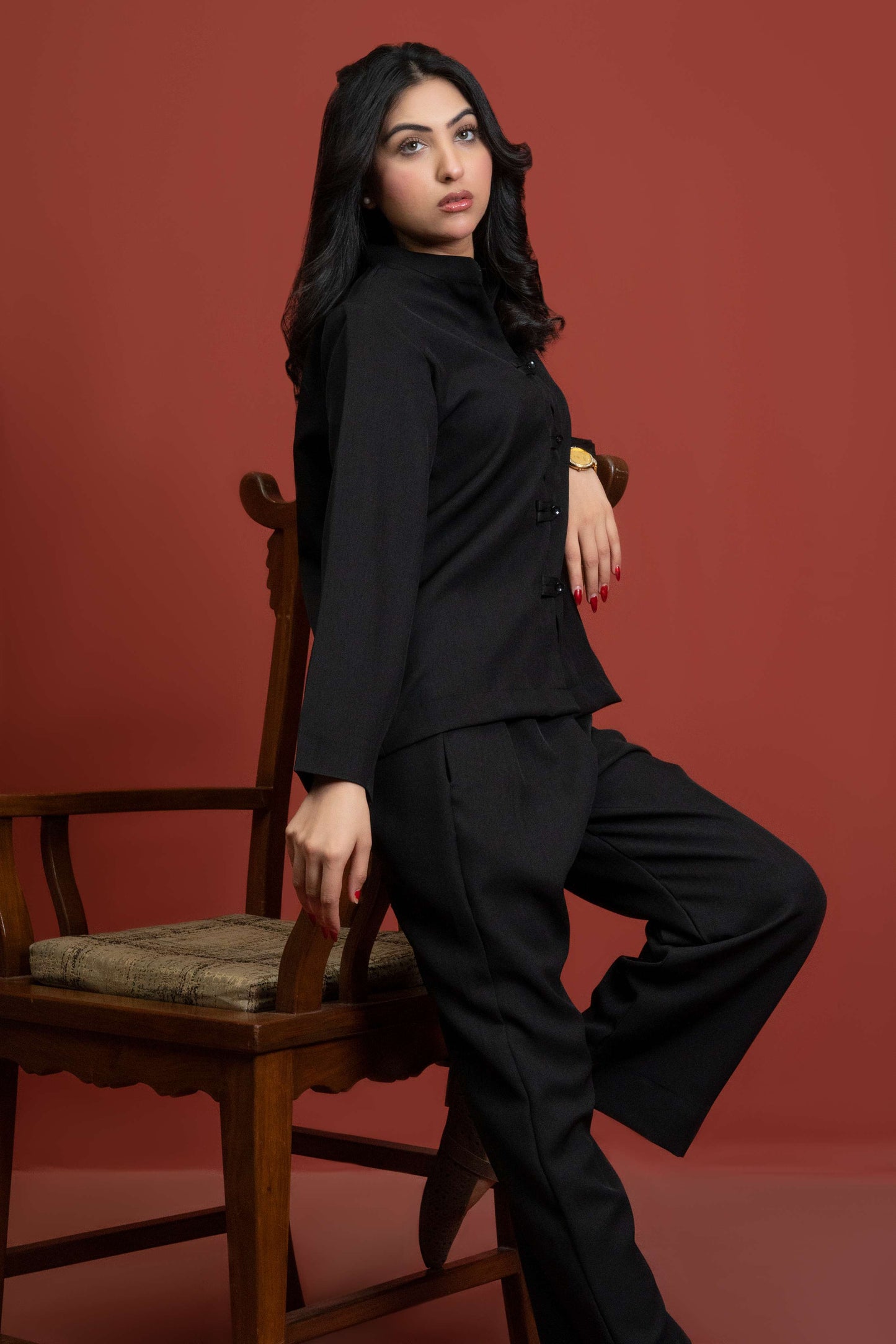 Classic Essence Black Casual Set | Shirt & Trouser