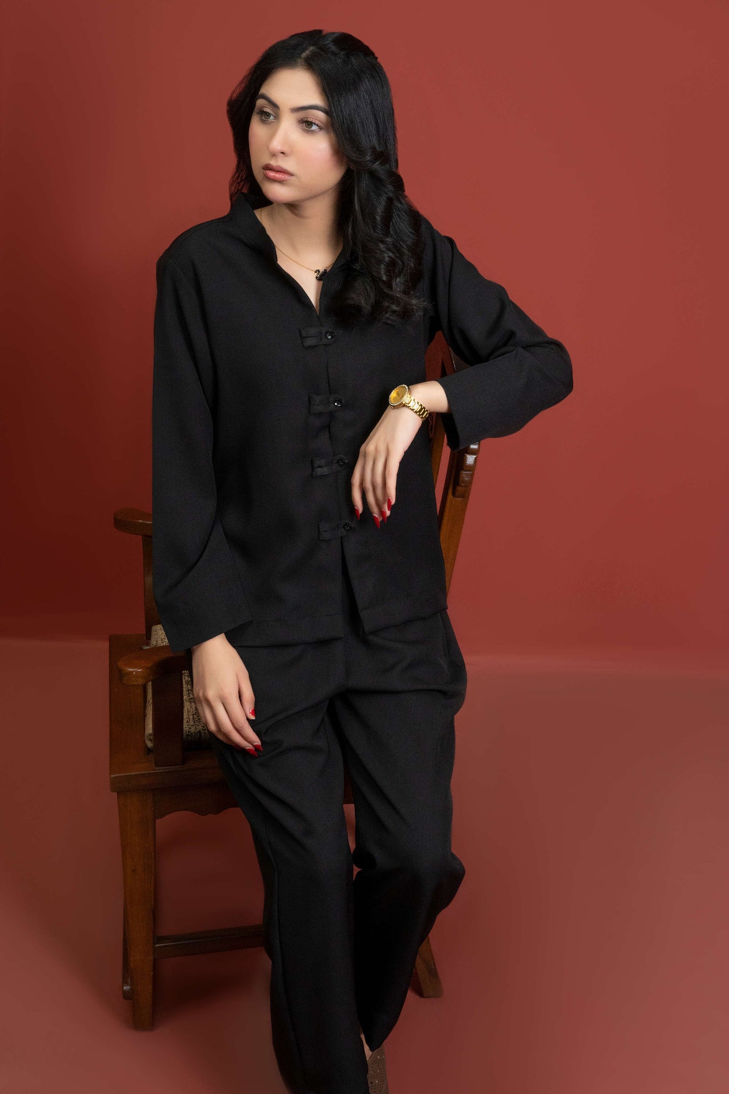Classic Essence Black Casual Set | Shirt & Trouser