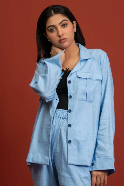 Classic Essence Frosty Casual Set | Shirt & Trouser