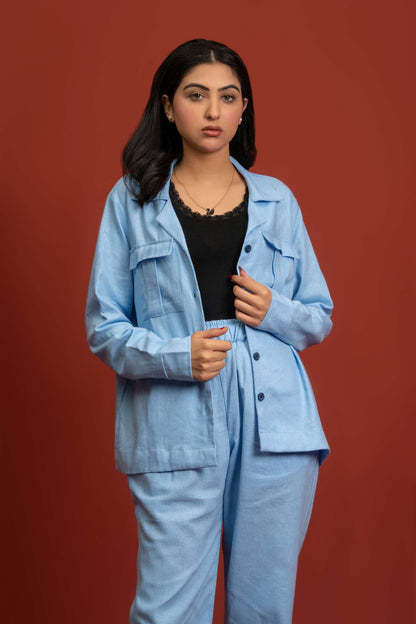Classic Essence Frosty Casual Set | Shirt & Trouser