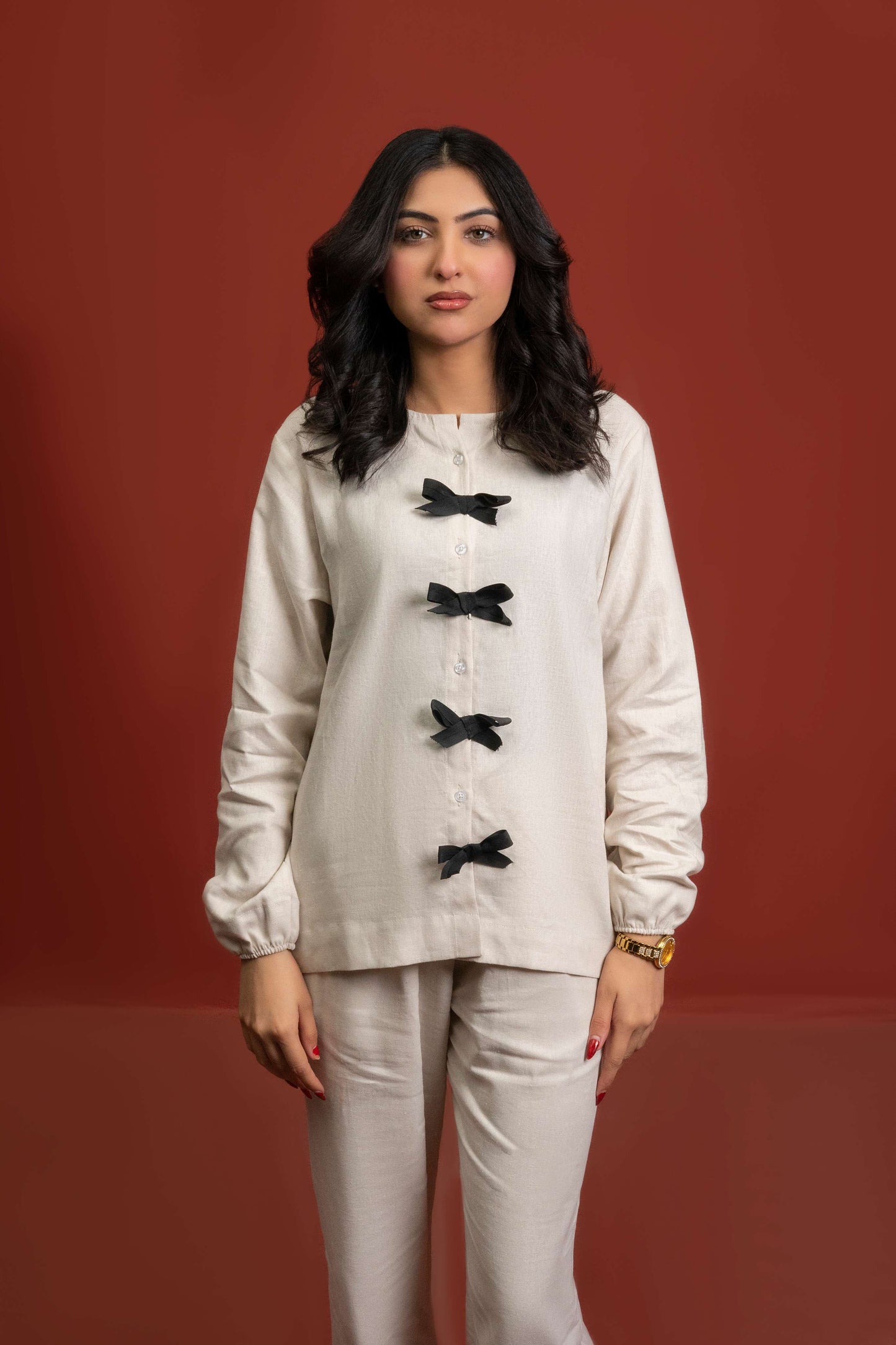 Classic Essence White Casual Set | Shirt & Trouser